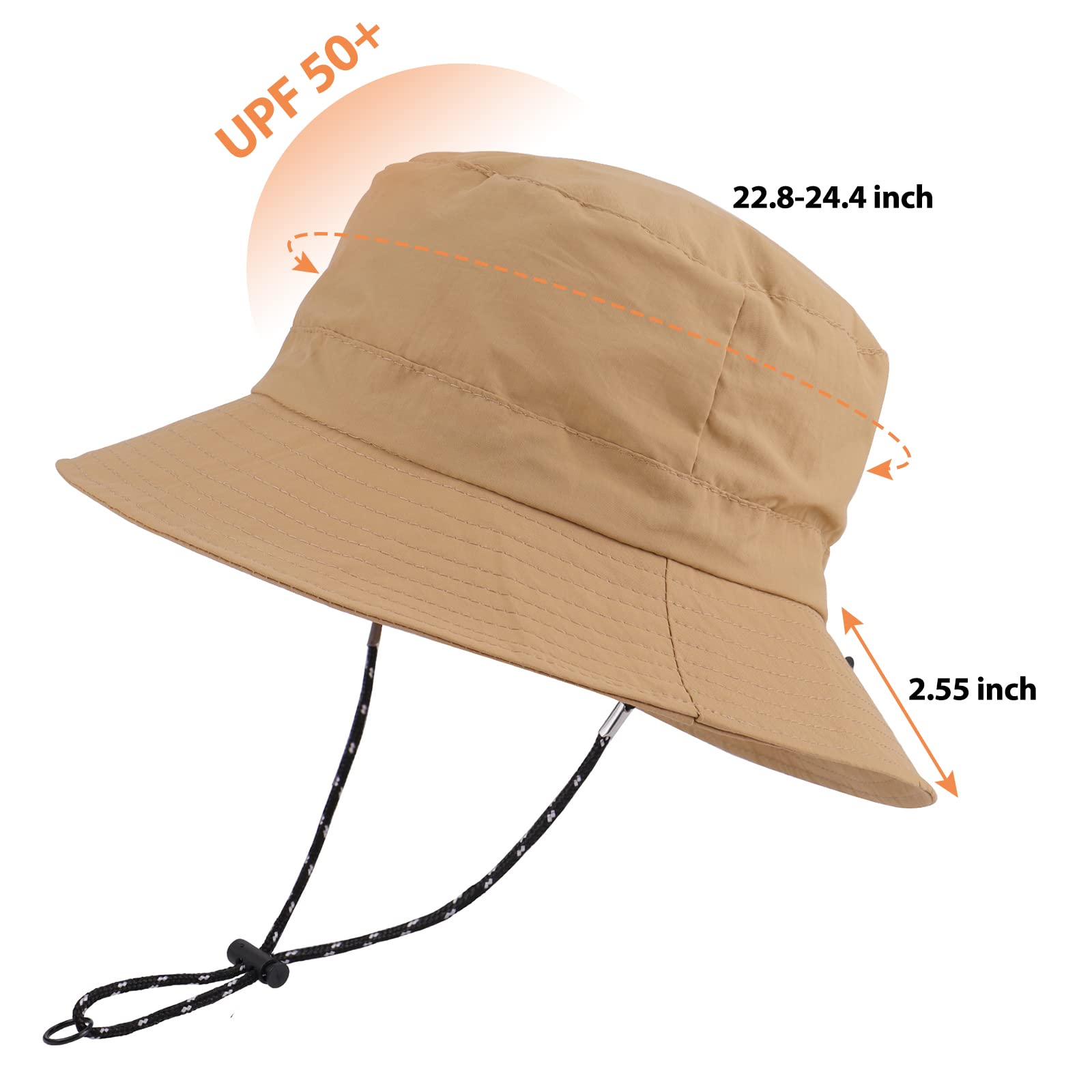 MK MATT KEELY Kapelusz przeciwsłoneczny dla mężczyzn kobiet letni UPF 50+ kapelusz Boonie składany outdoorowy wodoodporny kapelusz typu bucket z szerokim rondem