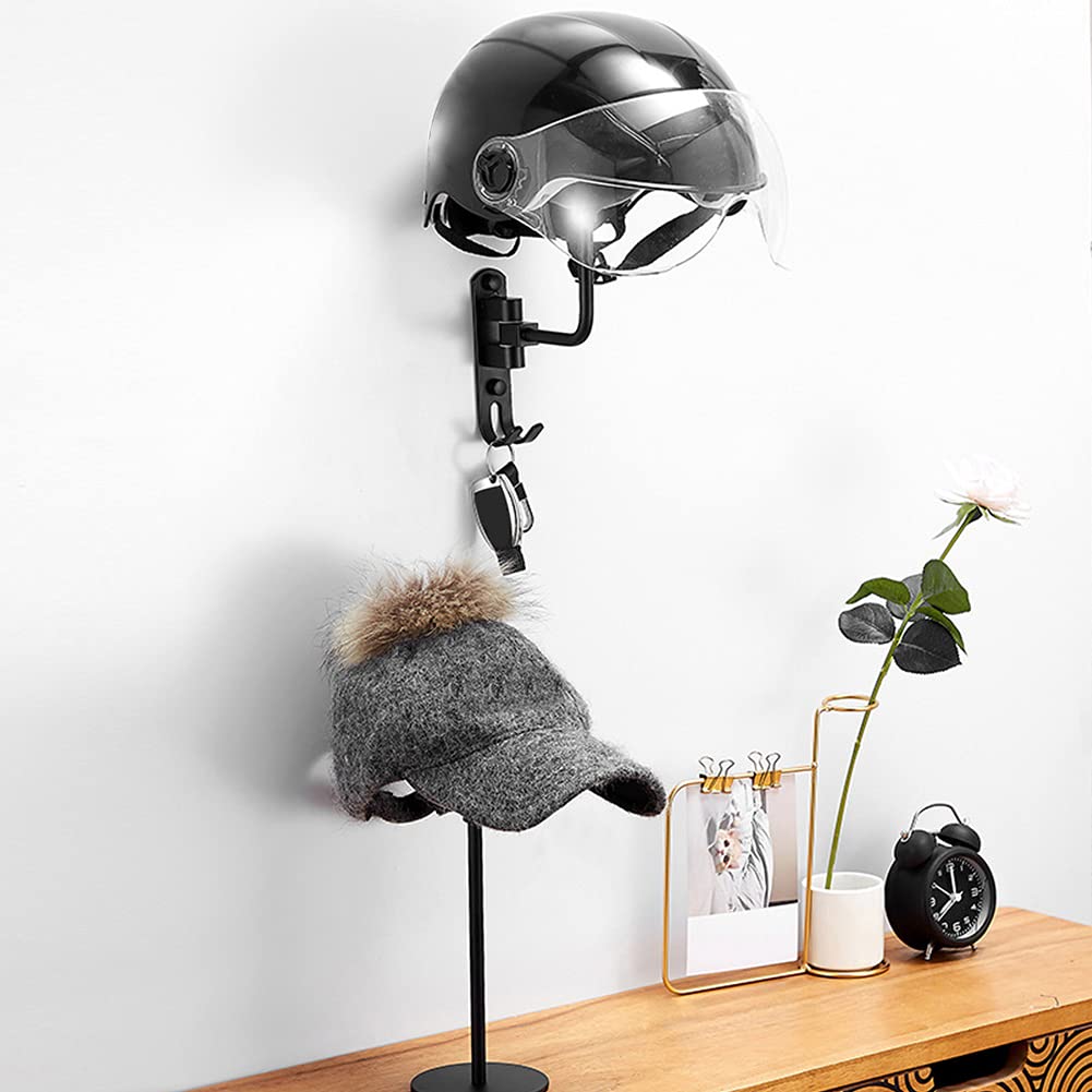 Support mural pour casque de moto en acier inoxydable, rotation à 180