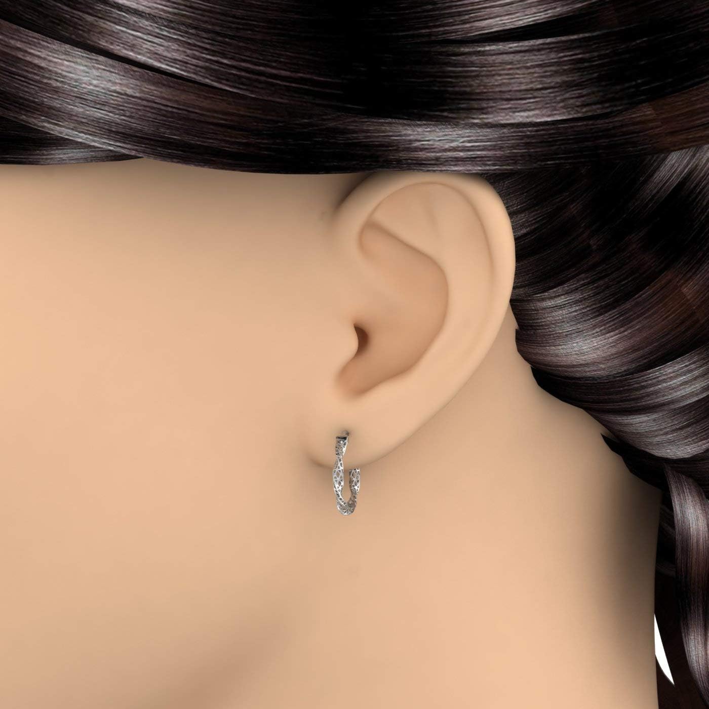 Plain Twisted Hoop Earrings in 925 Sterling Silver or 18K Yellow Gold over Sterling Silver or 10K Gold