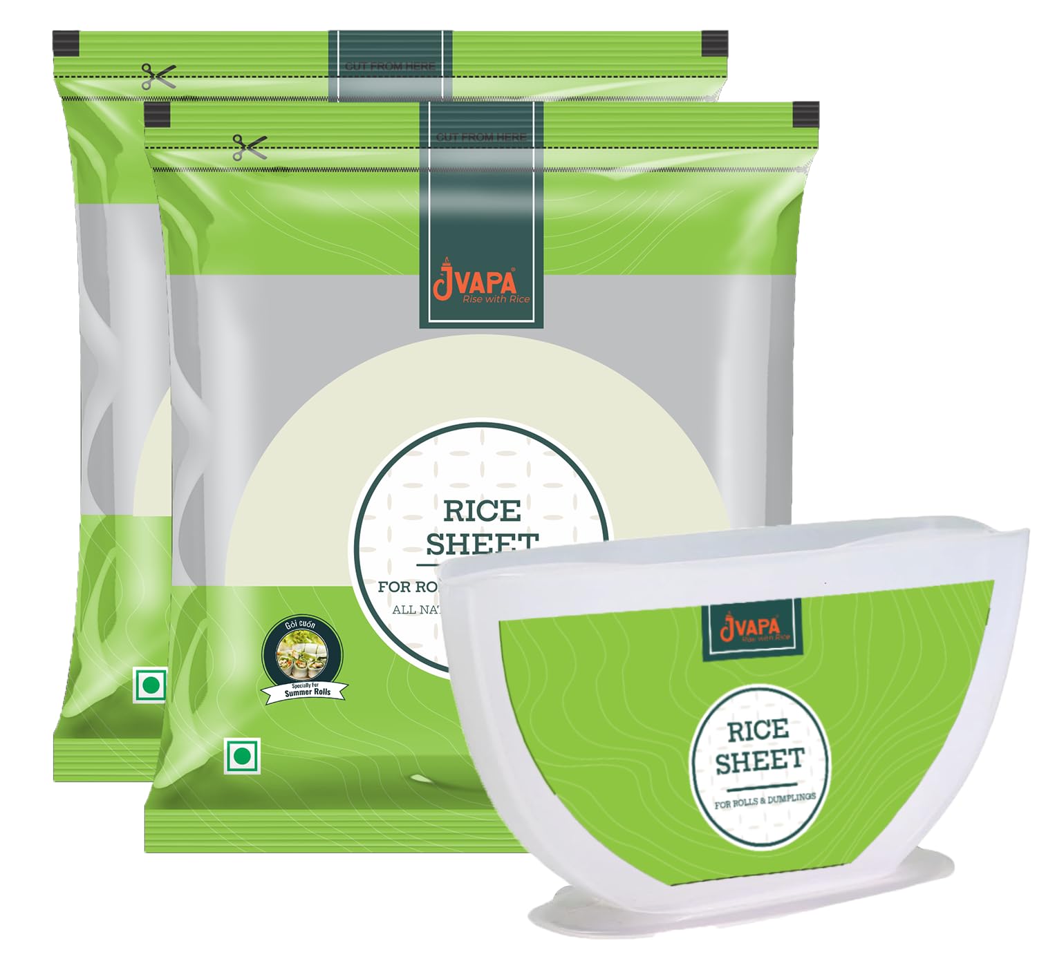 JVAPA Rice Paper Combo With Rice Paper Holder(2 Rice Paper(Summer Rolls)With Rice Paper Holder)