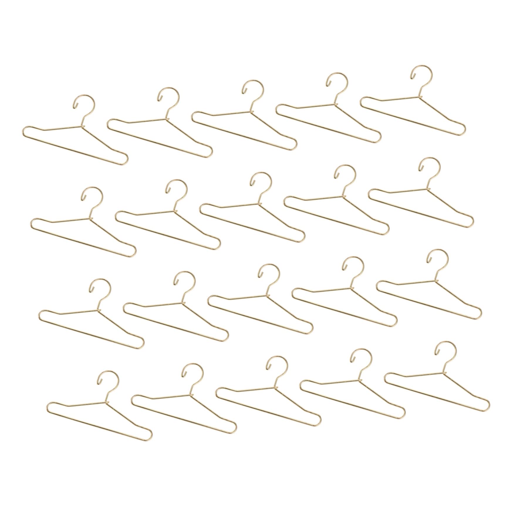 BCOATH 20 Pcs Mini Doll Hanger Set Metal Doll Clothing Rack for Outfits Storage