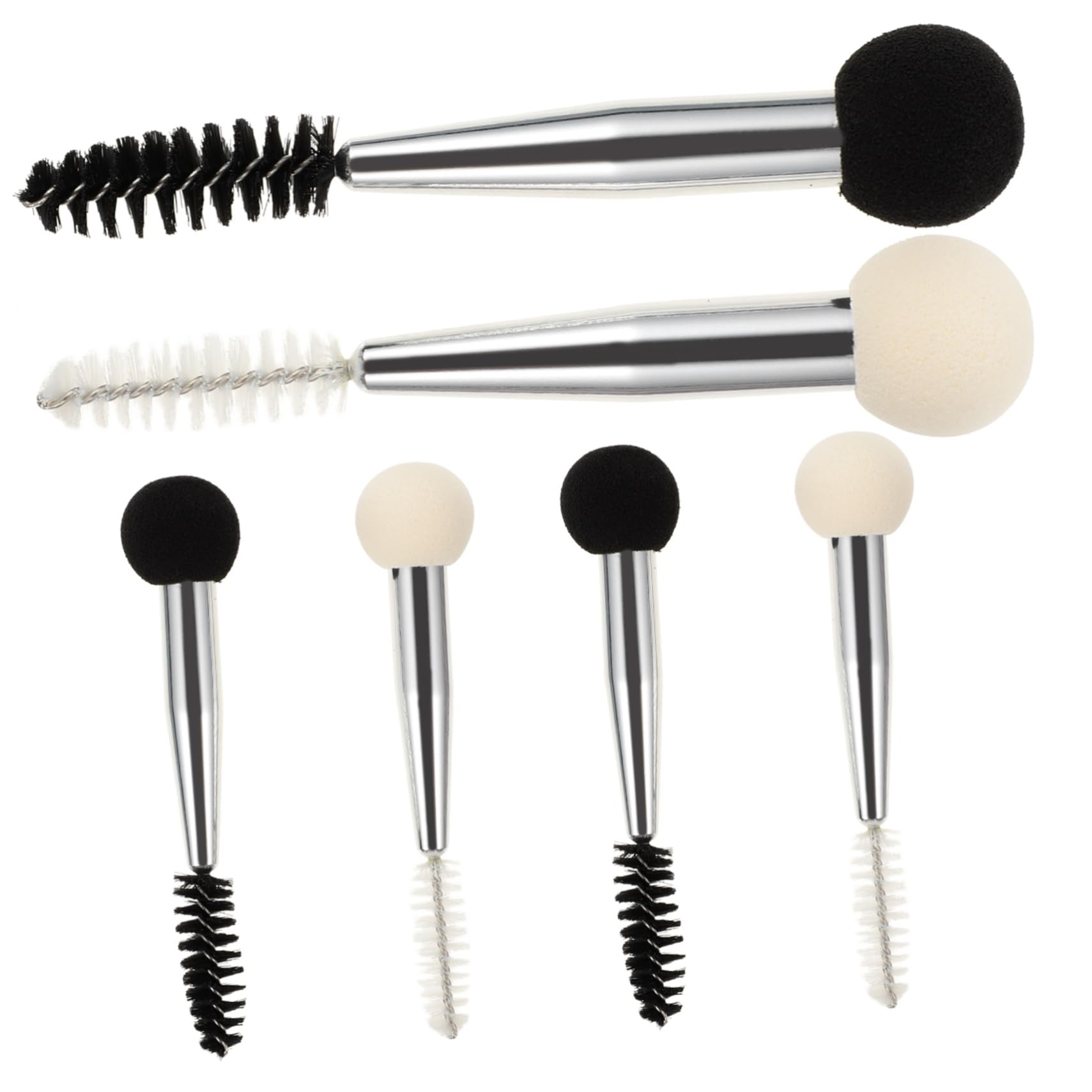 SHERCHPRY 6Pcs Double Ended Makeup Brush with Eyelash Brush Eyebrow Sponge Applicator for Easy Application of Concealer Brow Pomade for Makeup Lovers Professionals