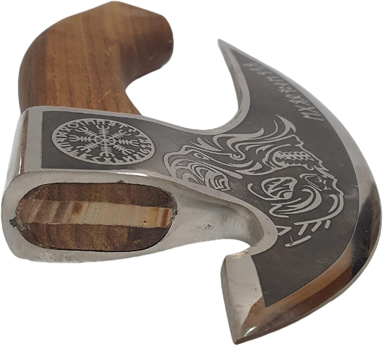 Ręcznie robiony nóż do pizzy, 26 centymetrów, ostrze do cięcia ze stali węglowej, skóra sheath, wzór czaszki, styl wikingów nóż do pizzy. Multi-Purpose Cutter… (uchwyt do owoców różanych)