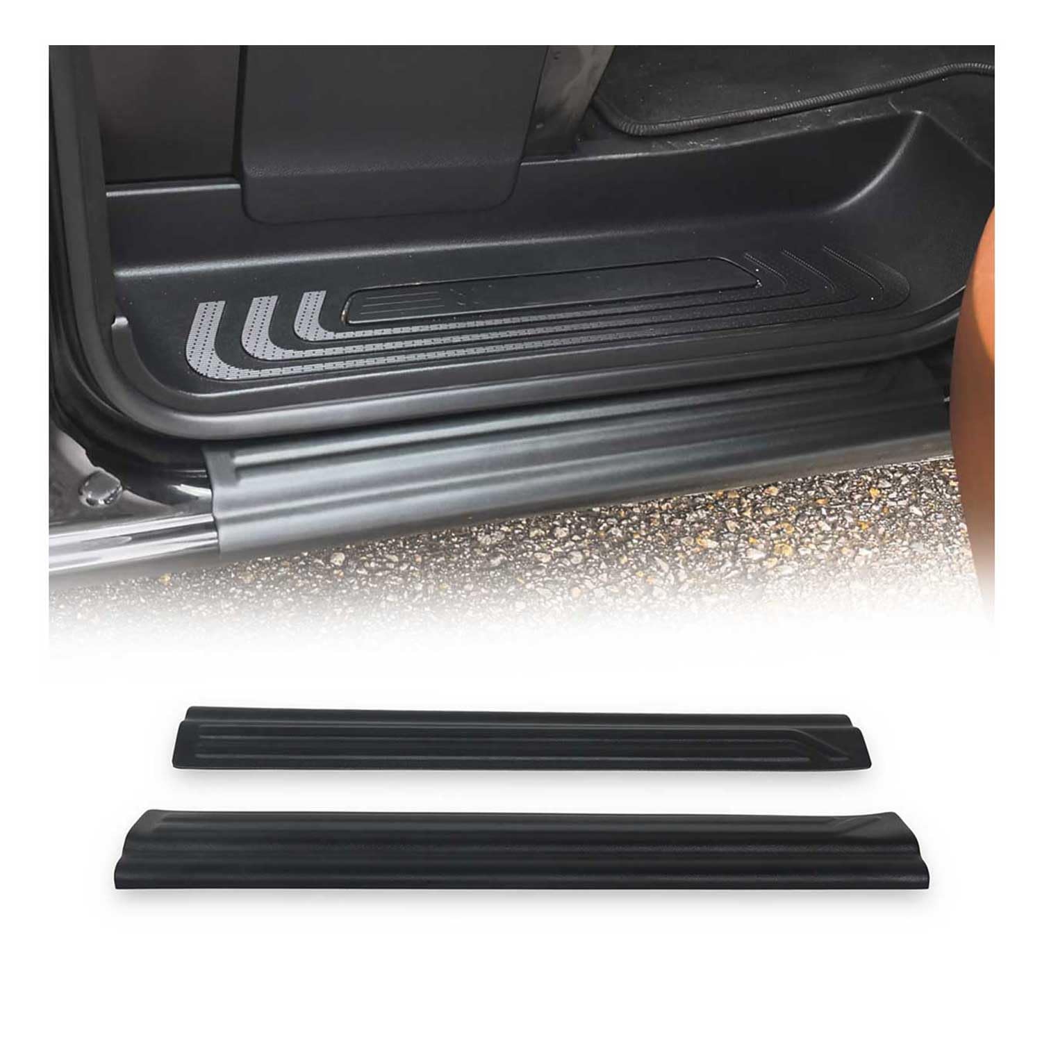 Couverture de Seuil de Porte pour Mercedes Vito W447 2014-2026 ABS Noir 2 Pcs