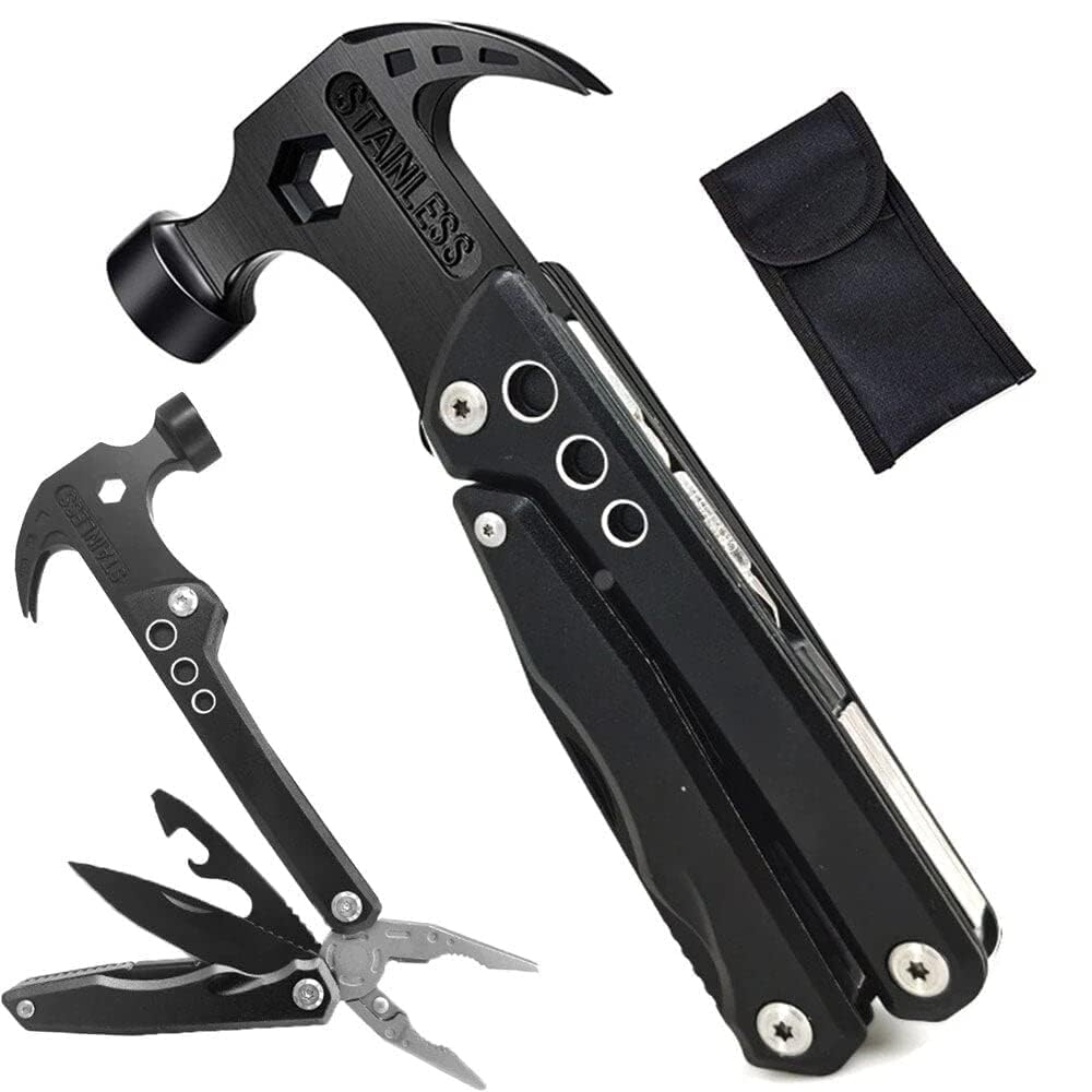 Merish Home Essentials 12 in 1 Stainless Steel Multifunctional Hammer Tool Equipment for Hiking Camping and Survival Multitool Camping Accessories (Black) (B0D2FJD2LV) Amazon Price History, Amazon Price Tracker