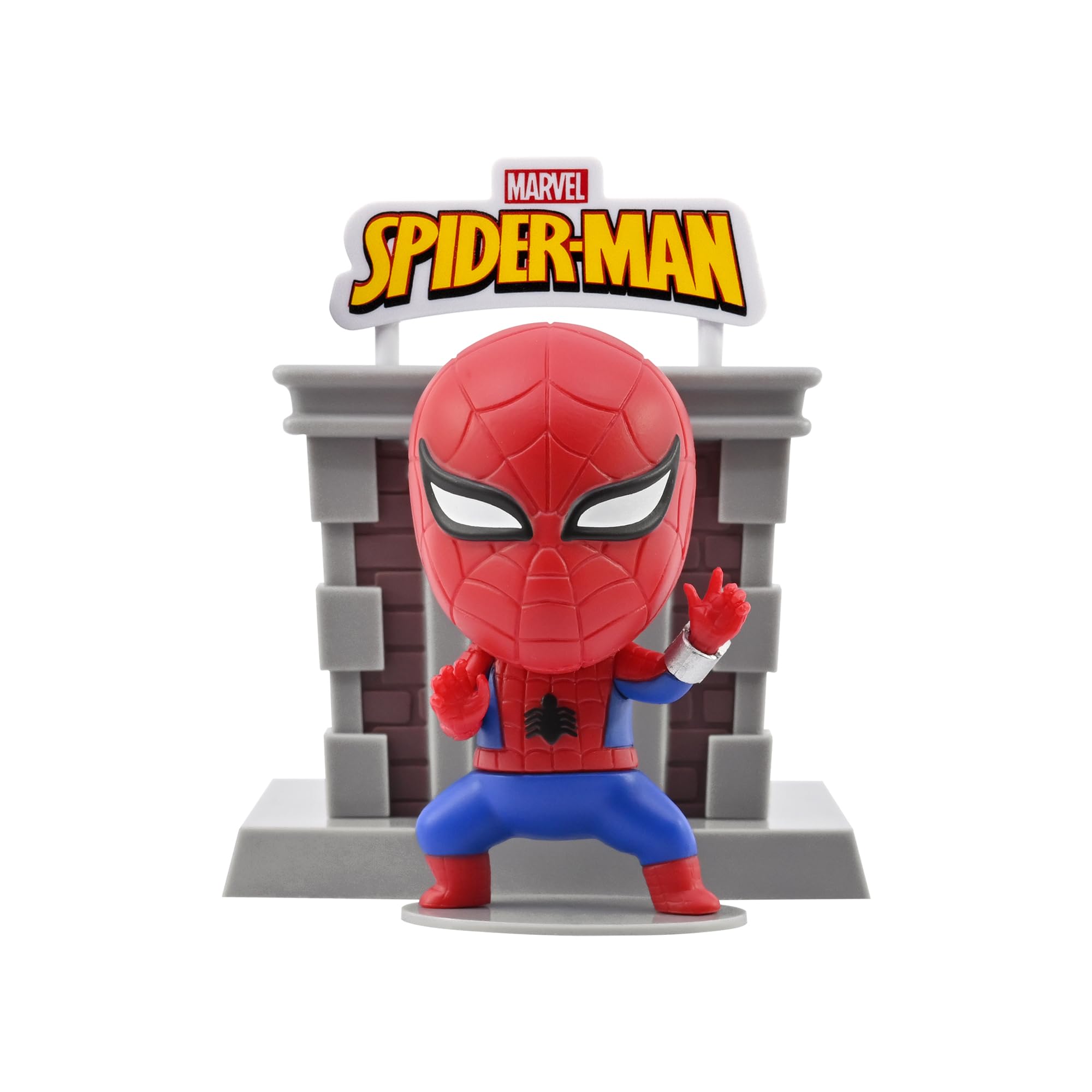 YuMe Japanese Spider-Man 3.8" Mini Figure Collectable in Hero Window Box | Officially Licensed Marvel Merchandise | Toy Gift for Kids, Adults & Movie Fans | Get All 6 Tower Series Nostalgic Figures