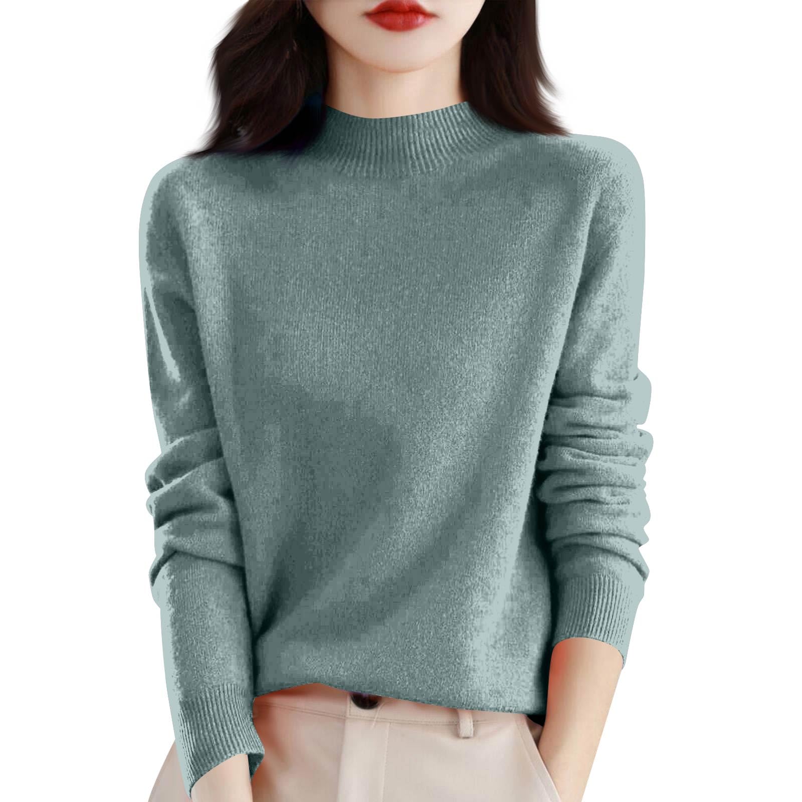 Cashmere Sweaters for Women Lightweight Turtleneck Sweater Soft Cozy Ribbed Knit Long Sleeve Pullover Tops