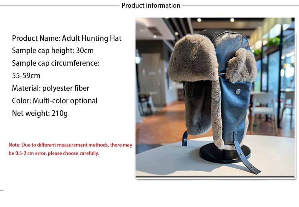 DAISHA Women Men Winter Trapper Hat Ear Flaps Russian Ushanka Trooper Aviator Hunting Hats Eskimo Windproof Ski Snow Cap