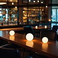 Vista 8 de Luz de bola LED, luz de orbe brillante de 6 pulgadas, lámpara de globo recargable, luces de estado de ánimo regulables con control remoto, lámpara