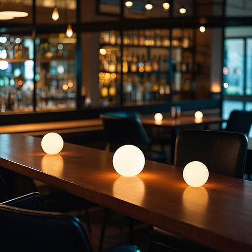 Miniatura 8 de Luz de bola LED, luz de orbe brillante de 6 pulgadas, lámpara de globo recargable, luces de estado de ánimo regulables con control remoto, lámpara