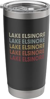 Lake Elsinore California Lake Elsinore CA Retro Vintage Text Stainless Steel Insulated Tumbler