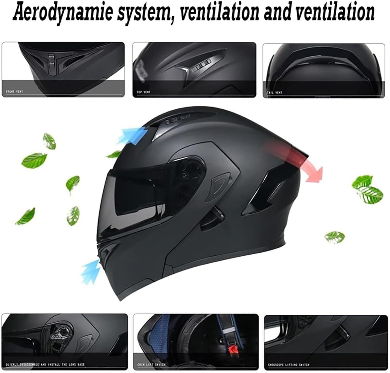 Casco Modular Para Motocicleta Con Guantes Y Protección Facial, Doble Visera, Casco Moto & Scooter & ECE 22.06 Homologado | Para Hombre Y Mujer 2,XXL/(63~64cm)