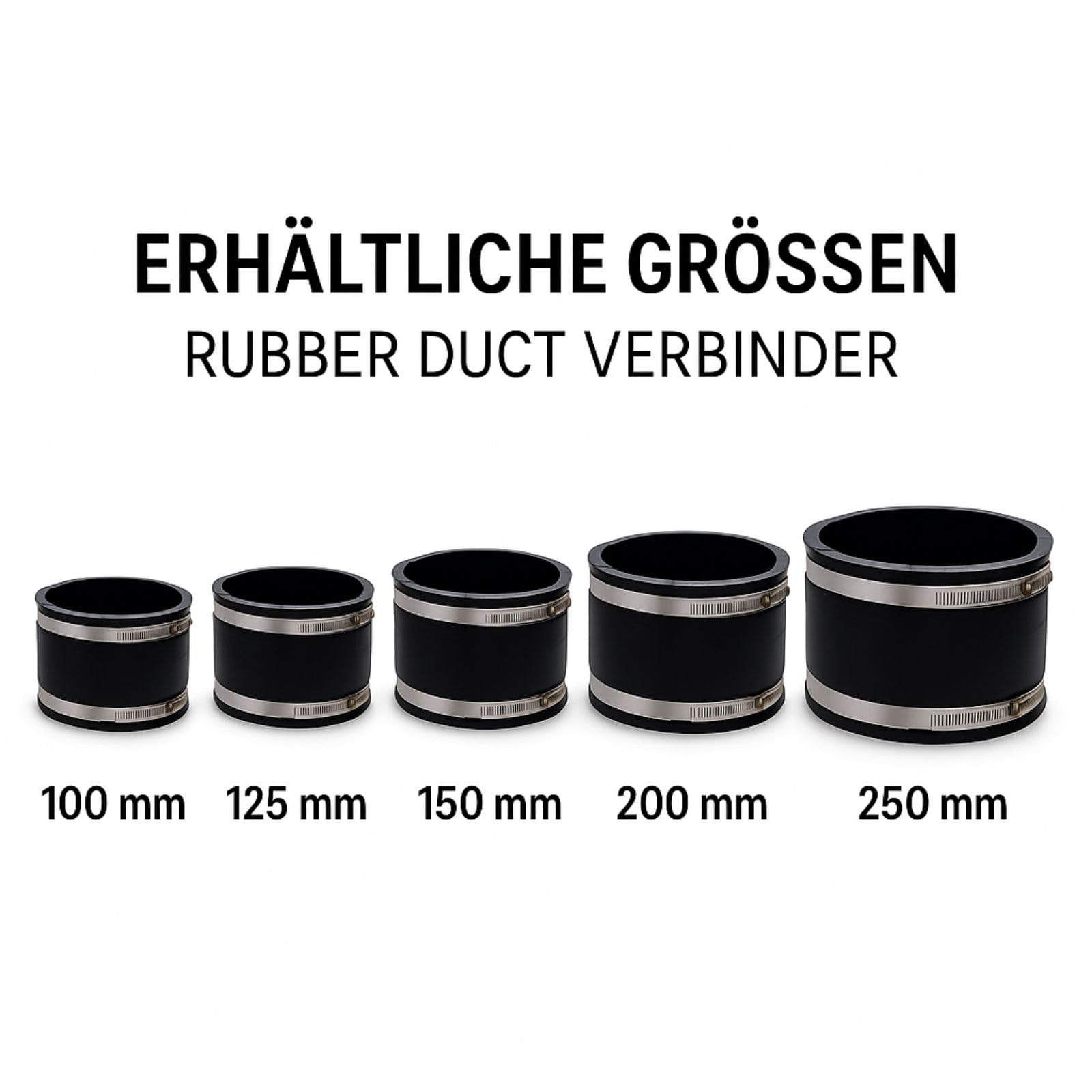 Weedness Secret Jardin Rubber Duct 200 mm connettore per ventilatore canalizzato Tubo aspirazione ventilazione Indoor