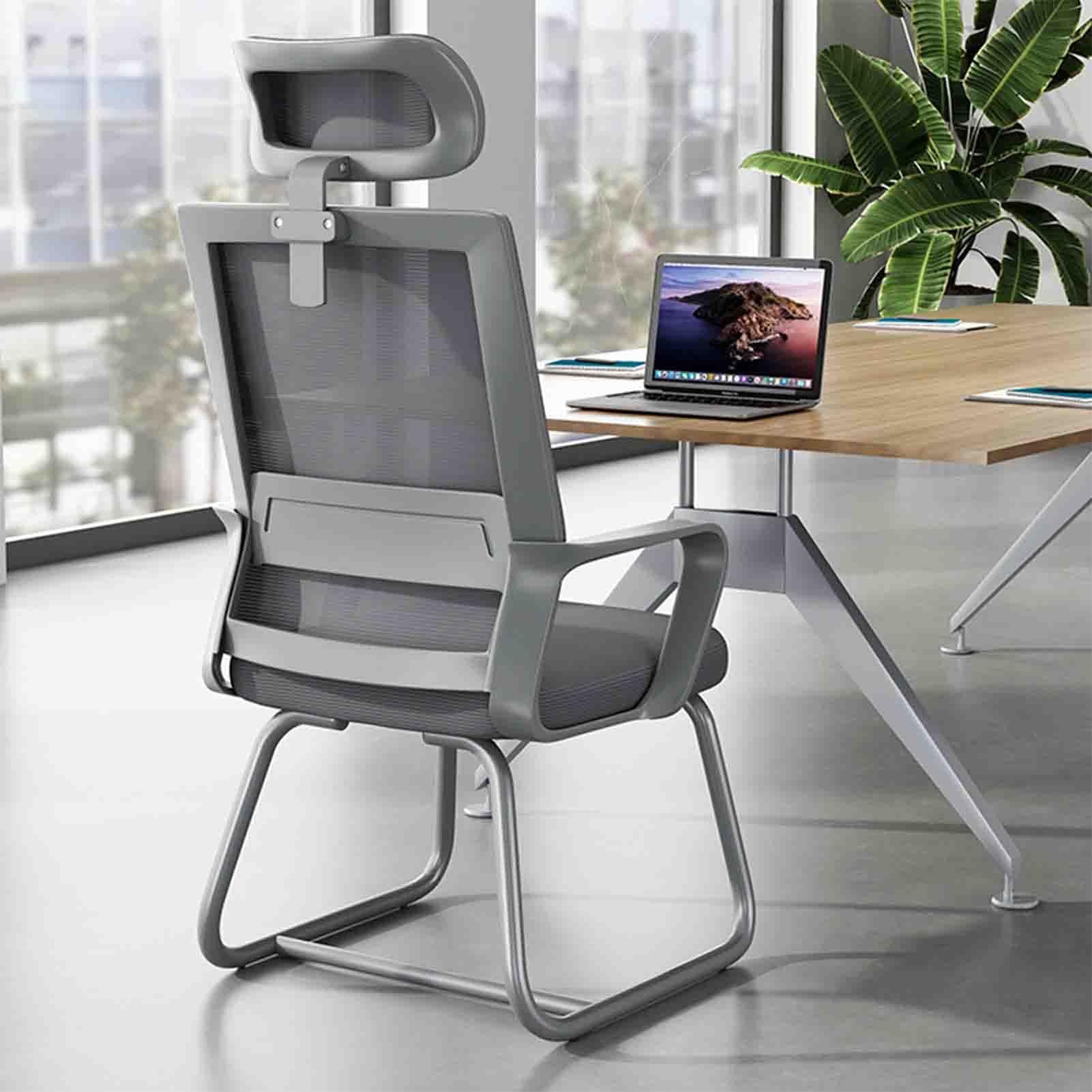 Simple Office Chair Ergonomic Chair Domestic Modern Computer Chair Conference Chair Breathable Mesh Backrest Comfortable Headrest Durable and Long Sitting (Color : Green, Size : 95 * 55 * 48cm)