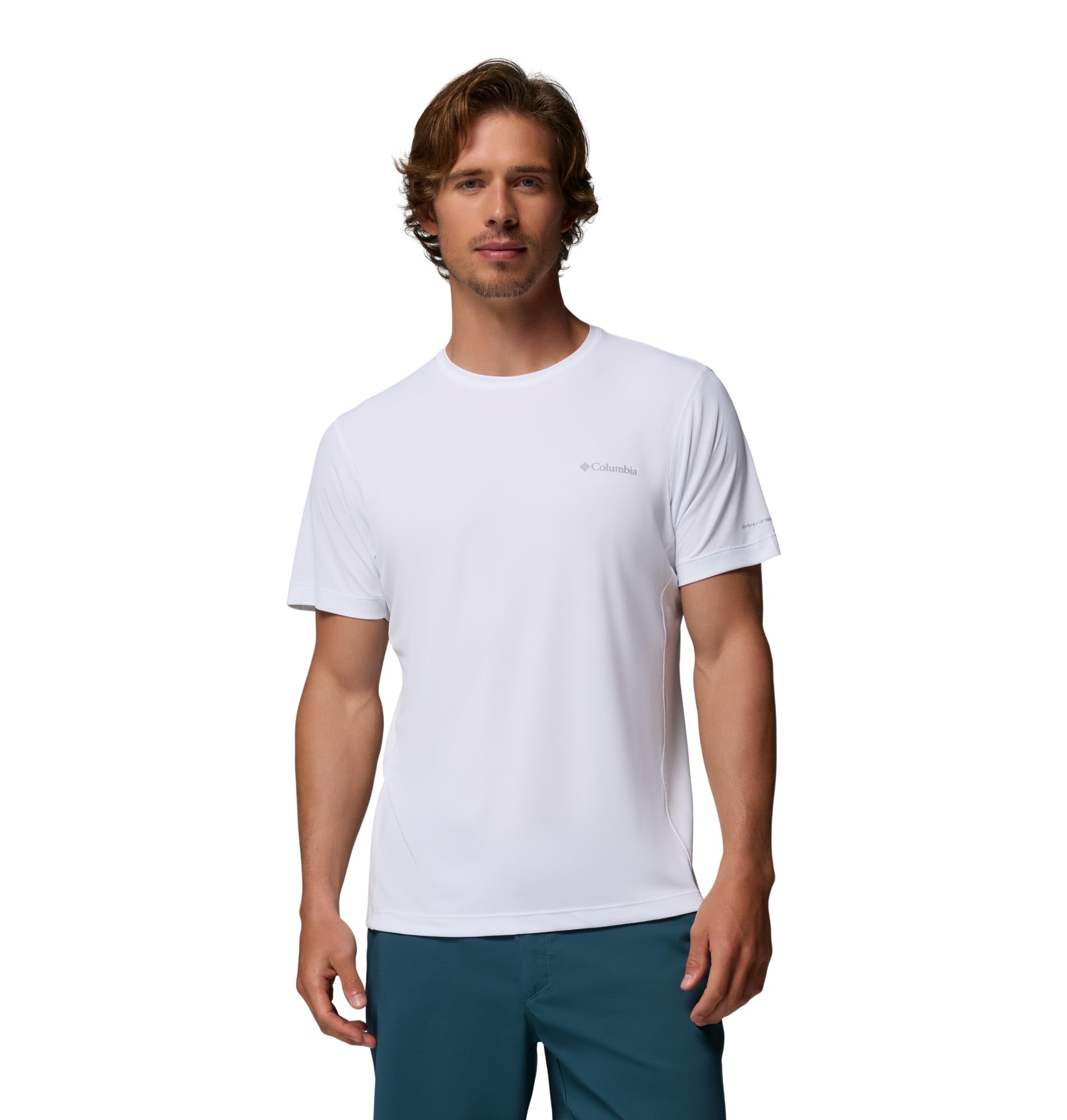 Columbia Men's Zero Rules Light Short Sleeve Crew, Technical Short Sleeve T-Shirt, White, Medium