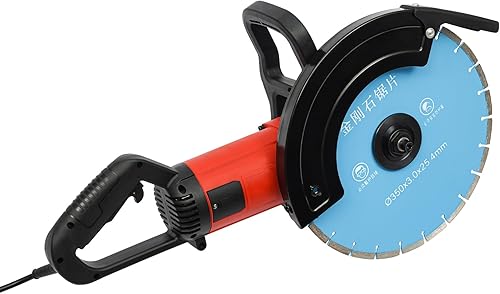 CNCEST Sierra eléctrica para hormigón, cortador de sierra circular de 14 pulgadas con profundidad de corte de 5.5 pulgadas, cortador de sierra de