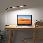 Lampe de bureau à clip Lepro, lumière de lecture LED, lampe à pince dimmable USB avec 3 modes de couleur et 10 niveaux de luminosité, lampe de table flexible à col de cygne réglable pour tête de lit, établi, bureau à domicile, noire