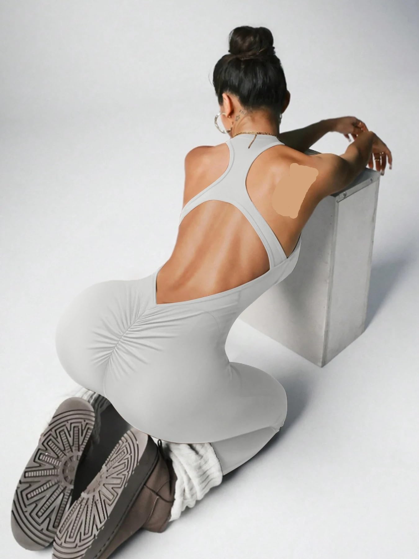 Combinaison de Yoga avec dos sans manches et fermeture éclair, coupe nue serrée, combinaison Fitness à haute élasticité Pour le sport et le fitness féminin