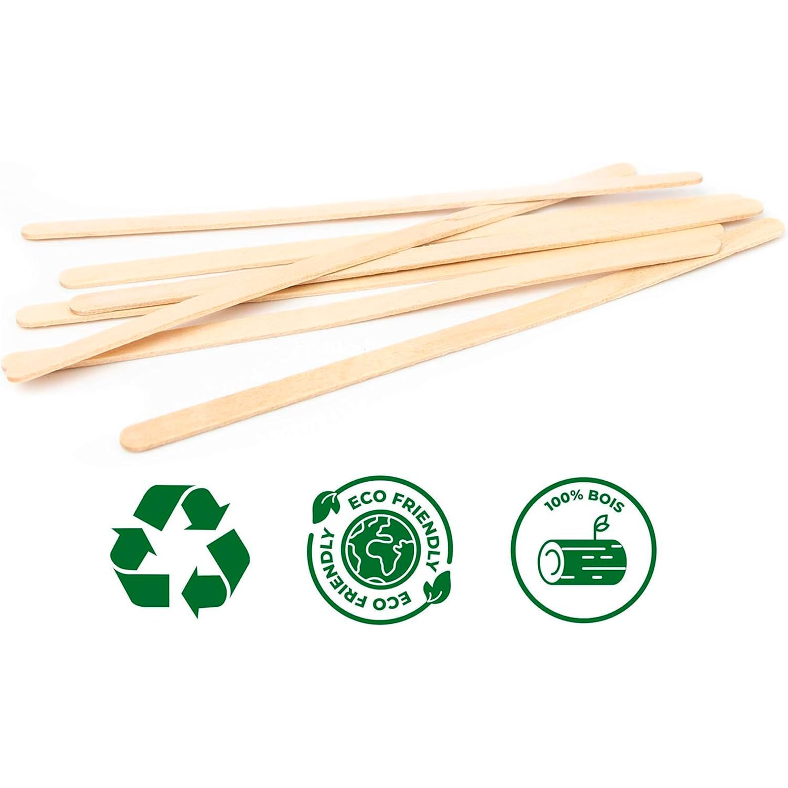 ADRI 200 Sobres de azúcar y 200 cucharillas paletinas de madera envueltas individualmente pack 200