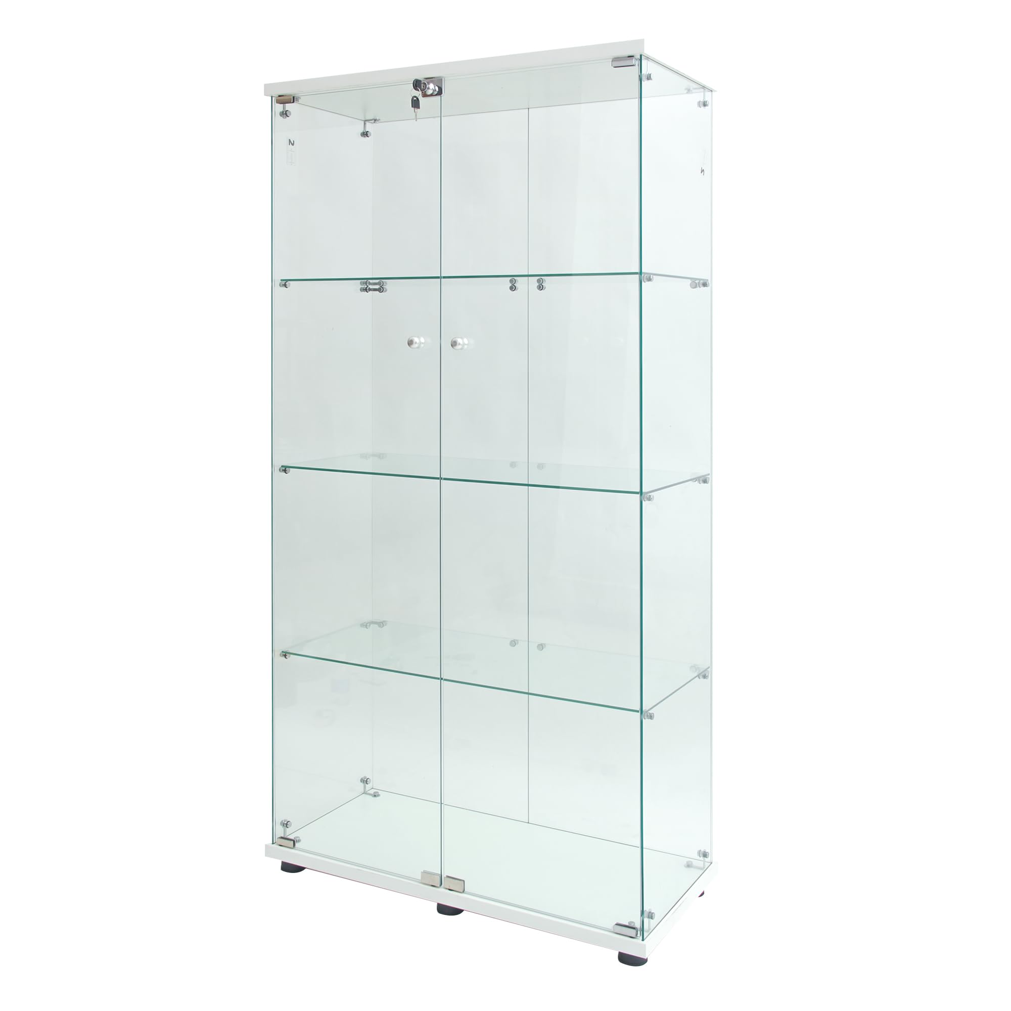 Vitrina De Cristal, Mueble De Colección Transparente, Vitrina Salon, 163x80x35cm, Vitrina Moderna De Pie para Salón, Oficina, Objetos De Colección, Libros, Vino