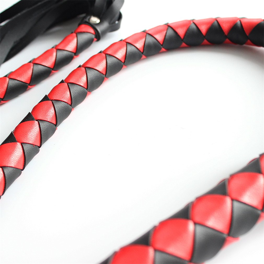 cuir longue 140 cm, cravache-fouet Cravache tressé S & M Bondage Flogger avec extrémités häng Bague Cosplay Sex Toys Accessoire pour BDSM