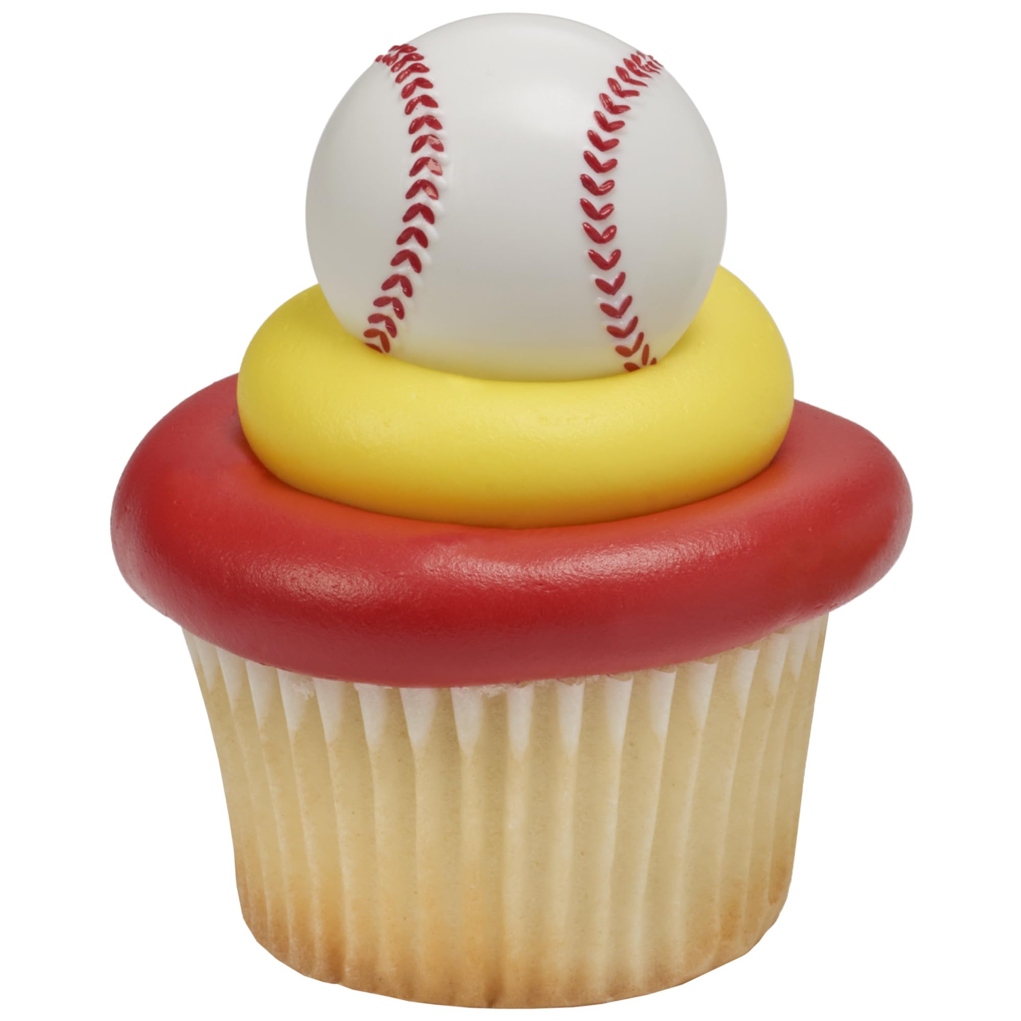 DecoPac Baseball Rings, Cupcake Decorations, Baseball Cupcake Toppers, Food Safe – 24 Pack