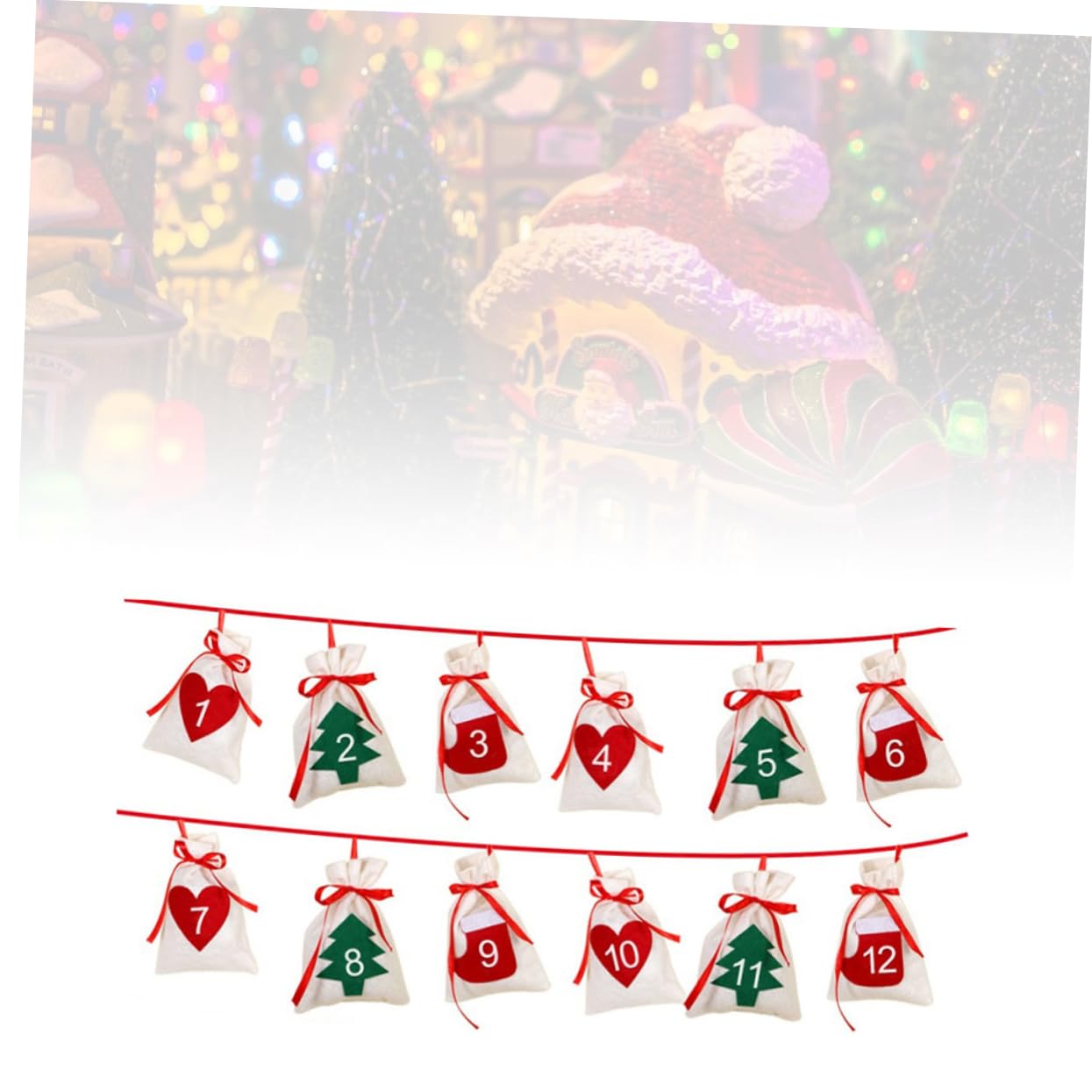 PRETYZOOM 36stücke Teiliges Adventskalender Hängenden Weihnachtsbeuteln Für Festliche Dekoration Für Weihnachtsfeiern Leicht Zu Reinigen Für Überraschungen Geeignet