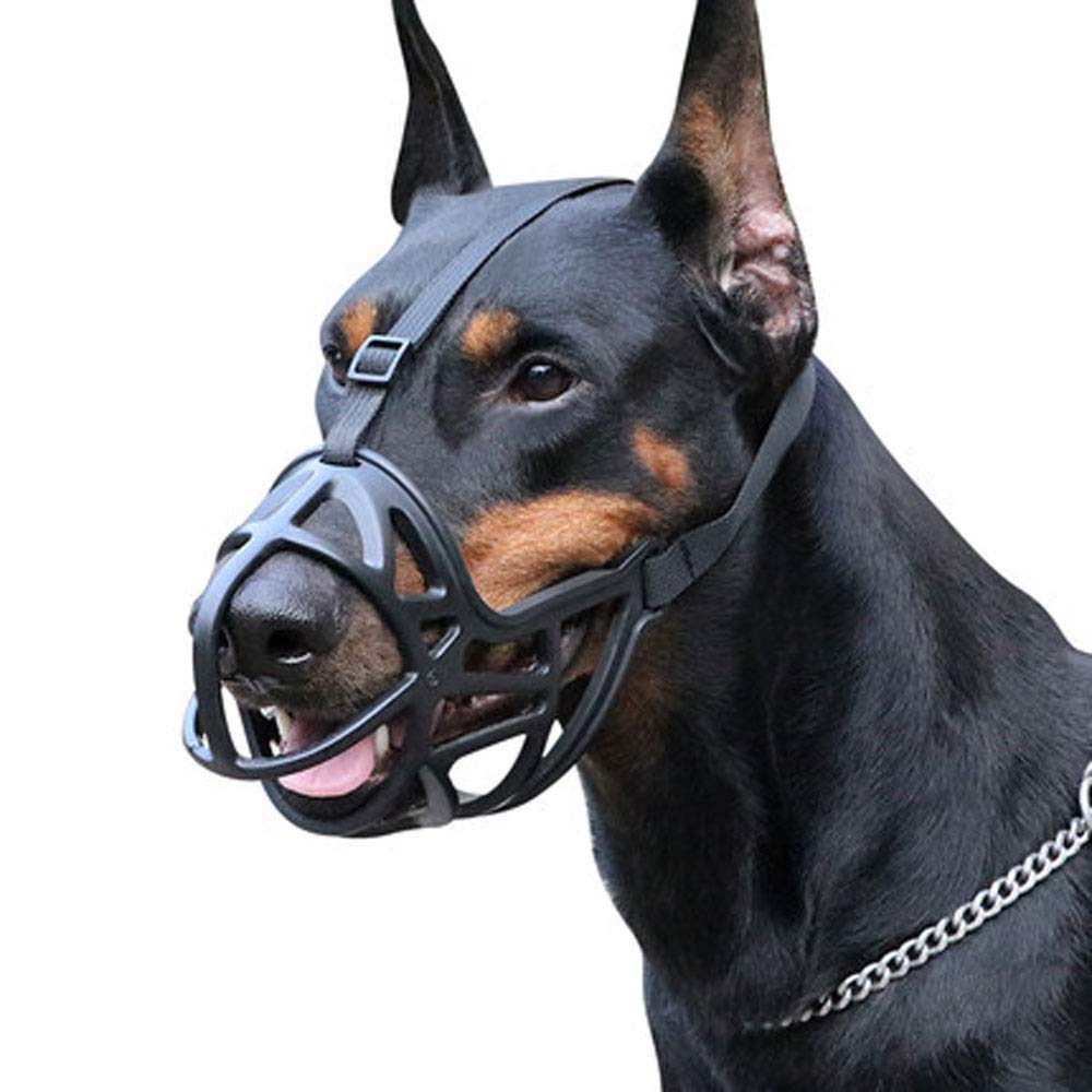 Bozal para Perros, Bozal for Perro Suave y Transpirable con tamaño de Hebilla Ajustable: Protector bucal definitivo for controlar mordeduras, Comidas ladridos