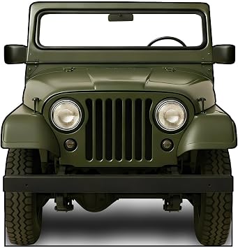Large Army Green Off-Road Truck Cardboard Cutout for Kids & Adults 46 x 44 Foldable Photo Booth Prop, Premium Corrugated Board, Safari Adventure Car Design, Birthday Party, Classroom Decorations