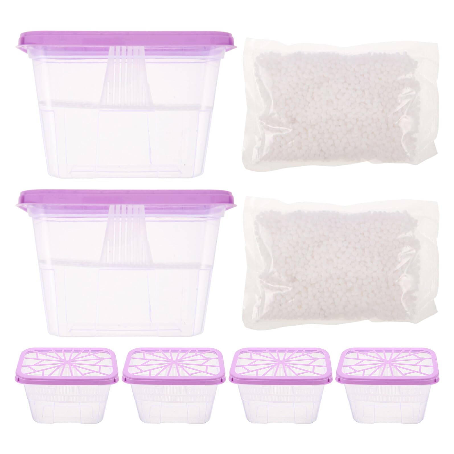 Scatola Assorbi Umidità 6 Pezzi in Plastico, Deumidificazione | Ricaricabile, per Armadi e Ambienti Domestici, Uso Stagionale con Contenitore Pratico