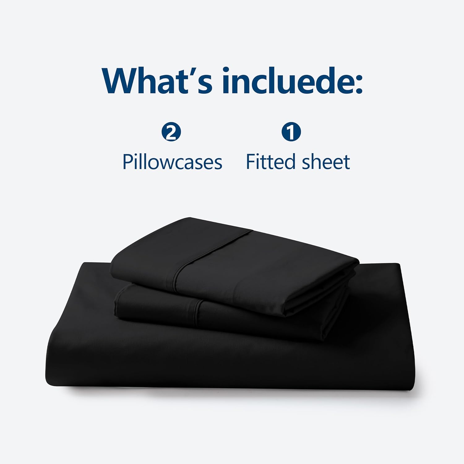 Zaizaihome 600 Thread Count Fitted Sheet King Size, 100% Egyptian Cotton, 3-Piece Set (1 Fitted Sheet, 2 Pillowcases), Sateen Weave, Ultra Soft Breathable,16" Deep Pocket Bed Sheet, Black