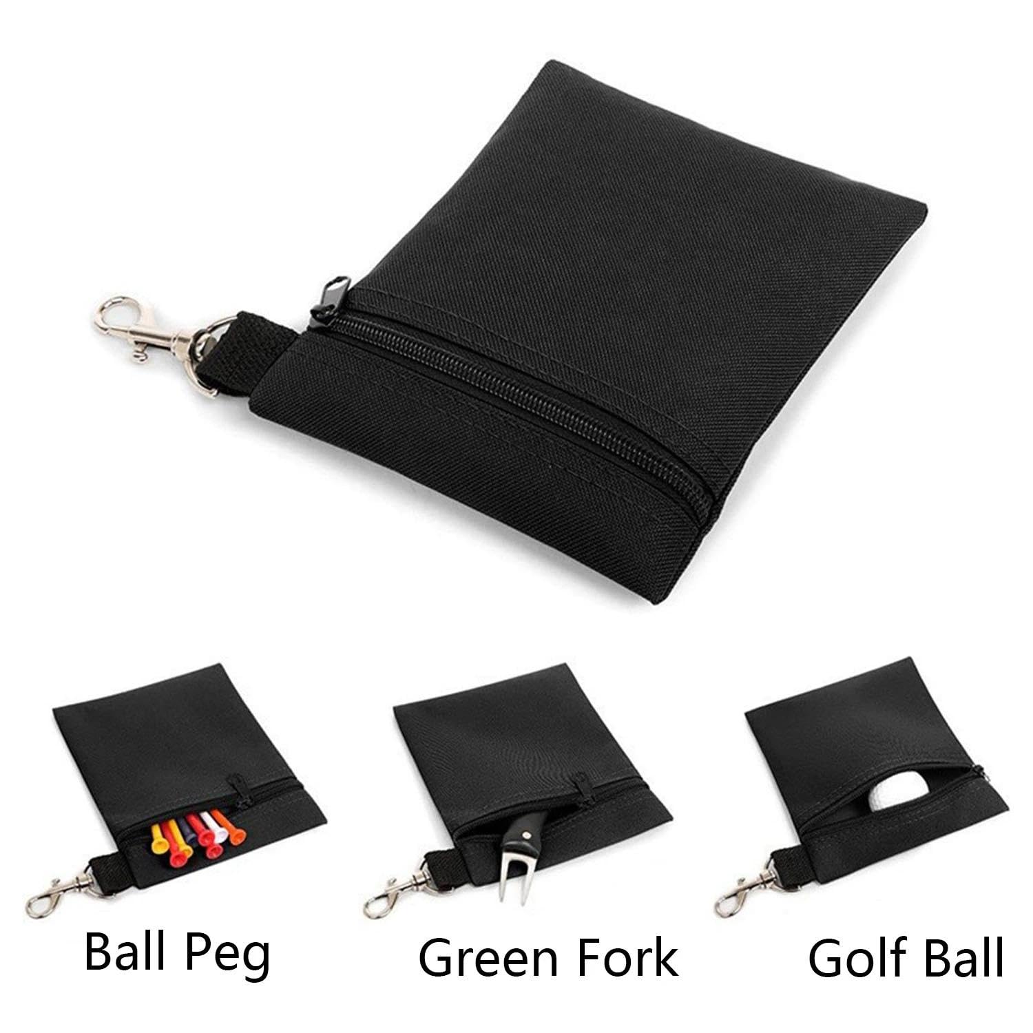 1Unidad Bolsa de Golf con Cremallera y Mosquetón de Metal - Organizador de Tees y Bolas Compacto - Accesorio Duradero para Hombres y Mujeres