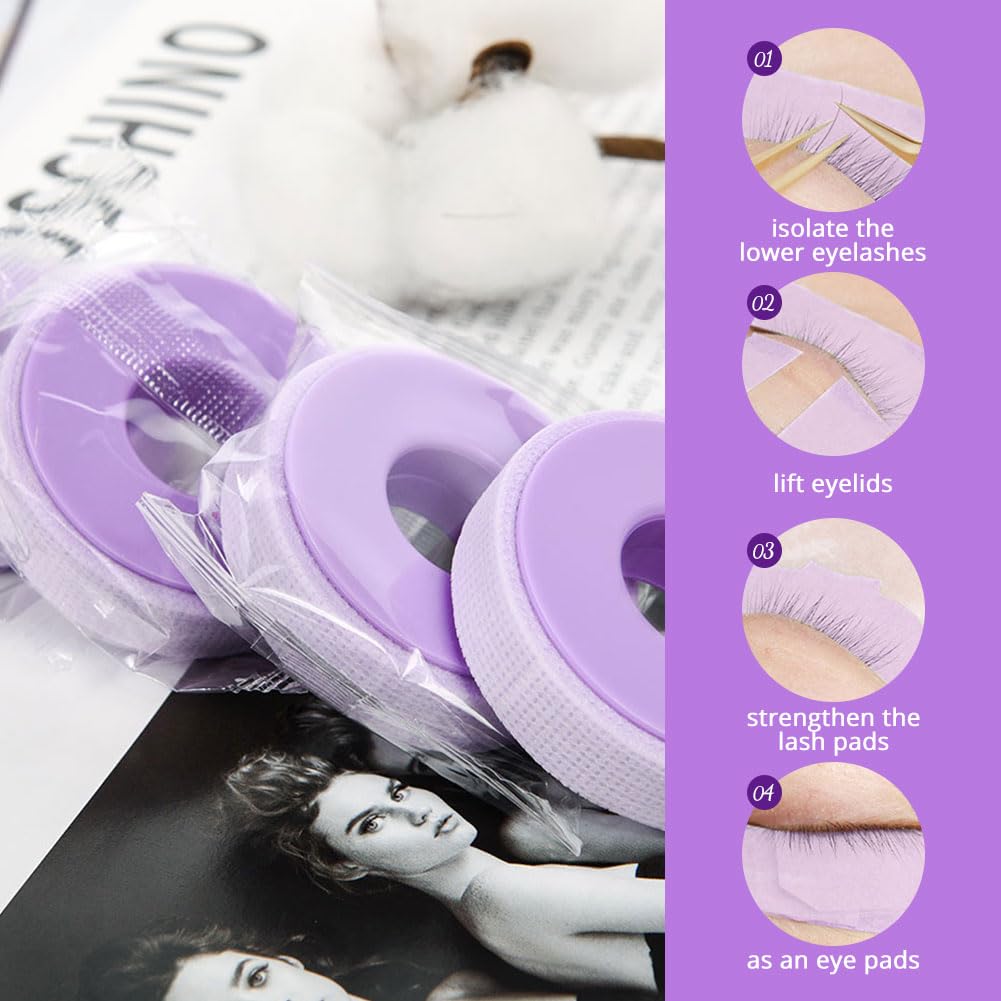 Lunamoon 4 Rolls Tape for Eyelash Extensions Eyelash Tape Eyelash Tape, Band-Purple*4 - Image 2