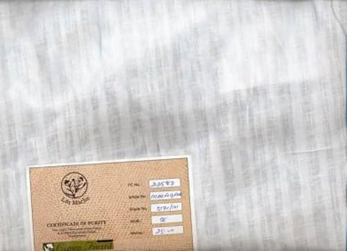 Tela de lino blanco con rayas blancas y rayas brillantes  Malabar 58" de ancho teñido a medida