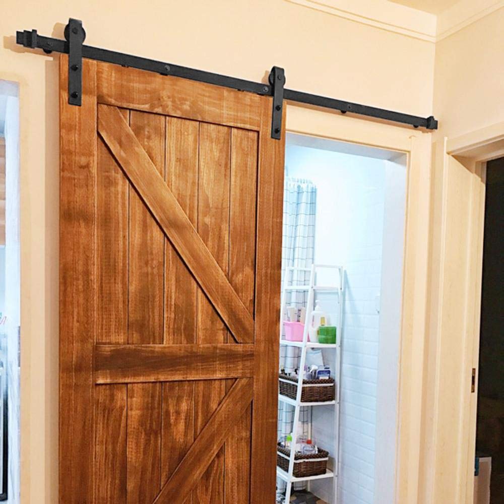 Yaheetech Sliding Door Fittings, 244 cm, Set of Sliding Door System, Sliding Door Rail Rails, Accessory with Rail Slice