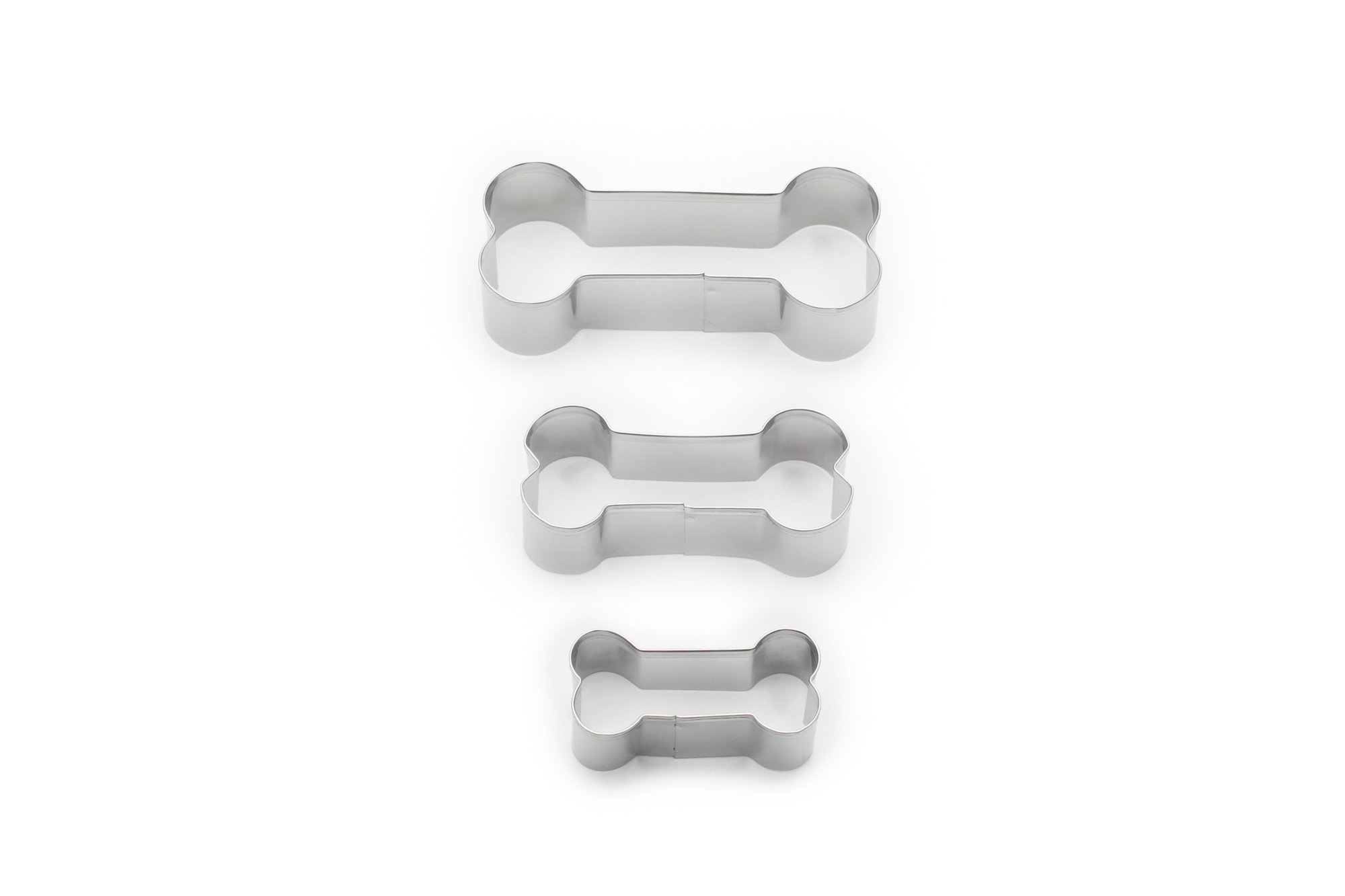 Fox Run Dog Bone Cookie Cutter Set, Stainless Steel, 3-Piece