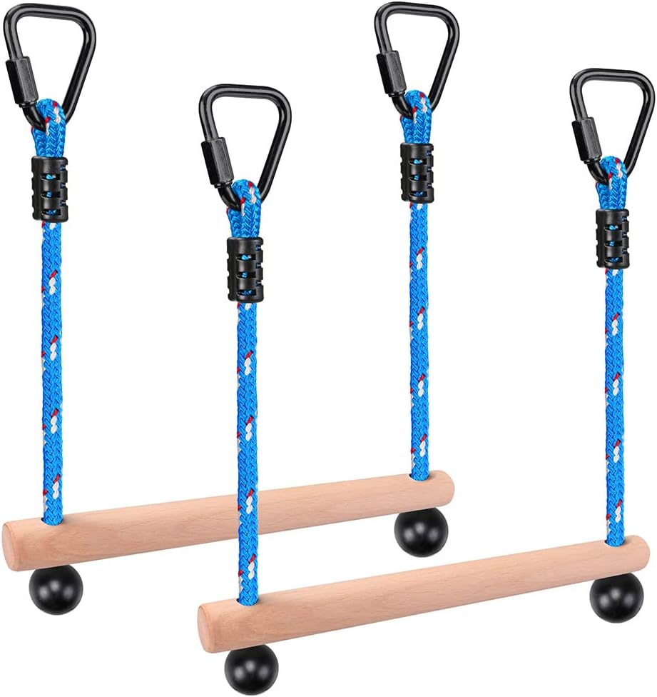 BeneLabel Trapeze Swing Bar, Kids Monkey Bar Obstacle Course Training Bar Outdoor Playset Trapeze Bar Swing Set with Carabiner for Kids Playground Training Equipment Indoor Fun Activity