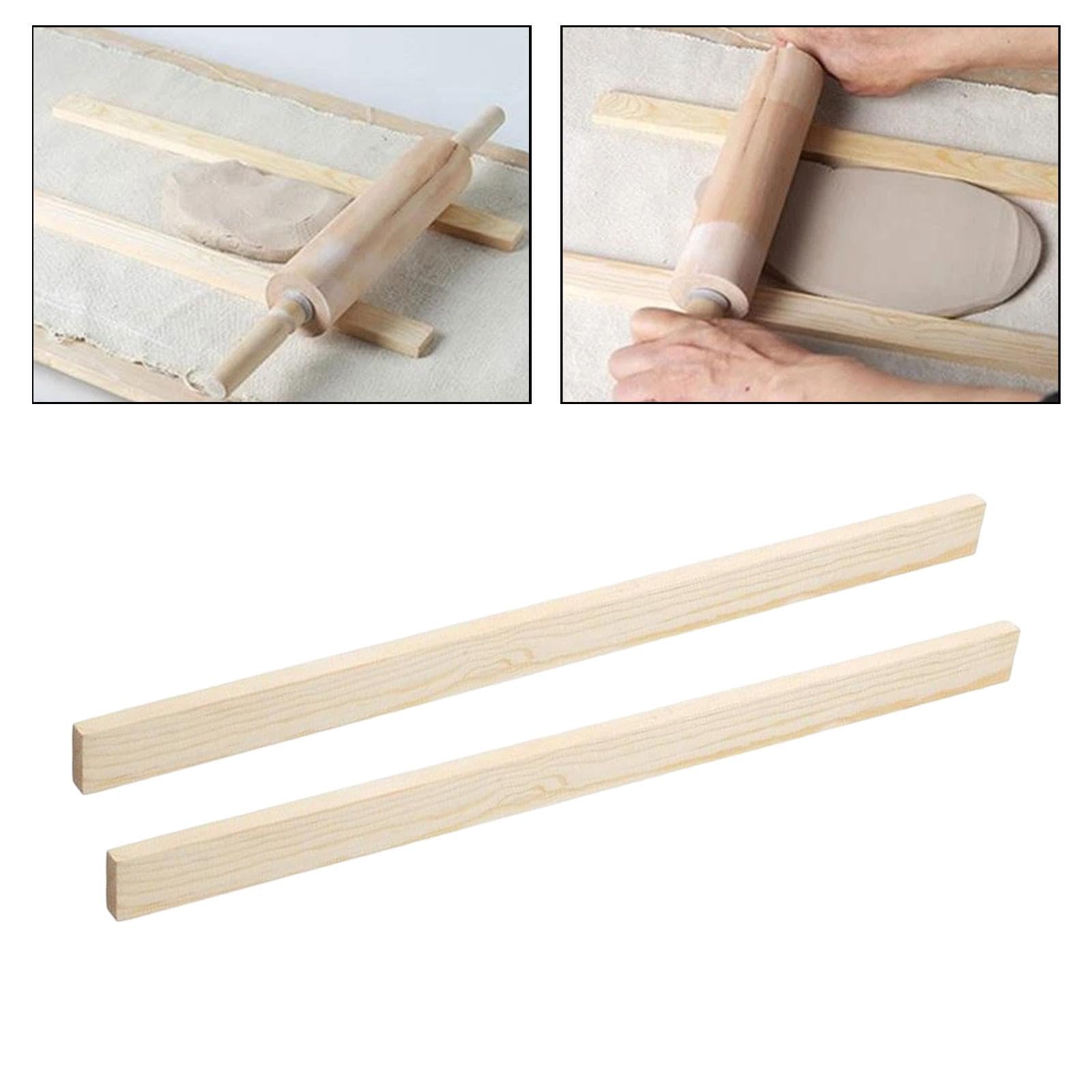 6X 2 Piezas Guías para Rodillo de Madera, Reguladores de Grosor de, Tiras, Aptas para Pasta, Pizza Y Preparación de Pasteles.