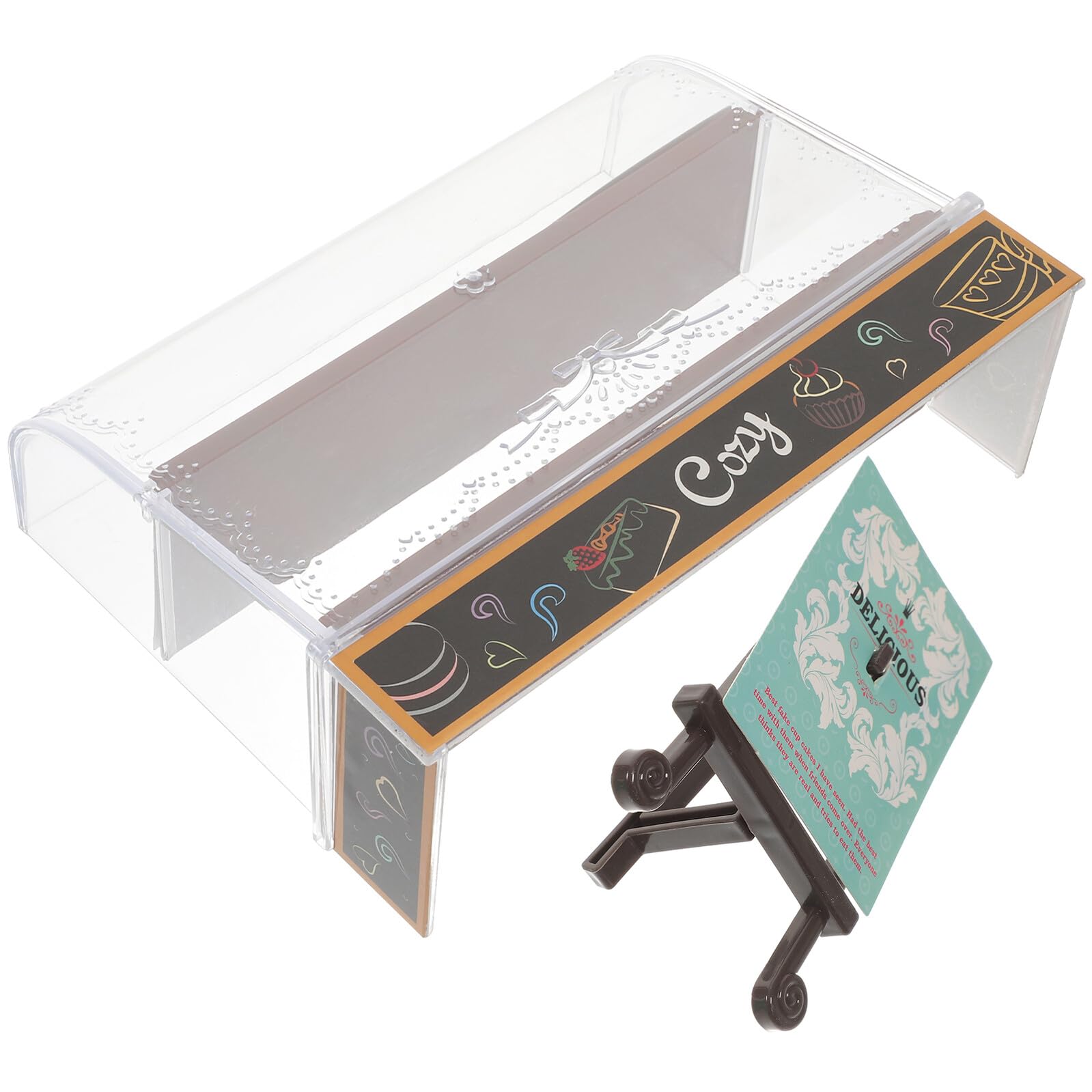 Miniature Bakery Display Cabinet for Dollhouse Kitchen Accessories Bright Mini Cake Stand Creative Furniture Model and Decorative for Doll House Scenes