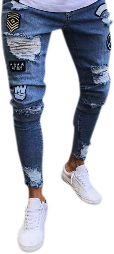 pantalones de mezclilla modernos para hombre - Gran venta
