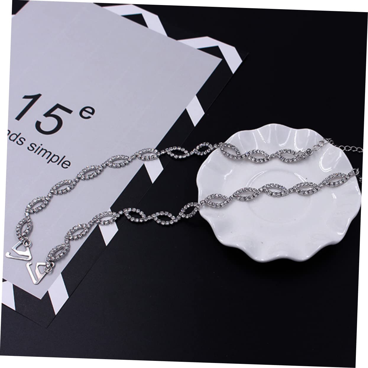 FRCOLOR Spalline Reggiseno Gioiello Argento in Metallo con Pietre Luccicanti, Stile Lucido e Chic, Accessori Intimo per Donna