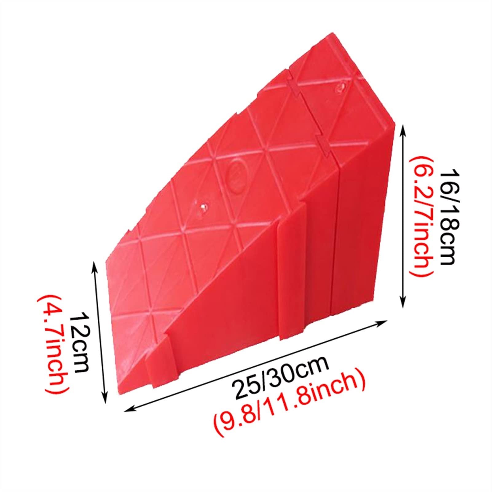 Przenośna rampa krawężnikowa, odpowiednia do plastikowych ramp o wysokim progu 12/14/16 cm/18 cm, do podjazdów, schodów, wózków inwalidzkich, motocykli (kolor: 2 szt., rozmiar: 30 * 12 * 18 cm)