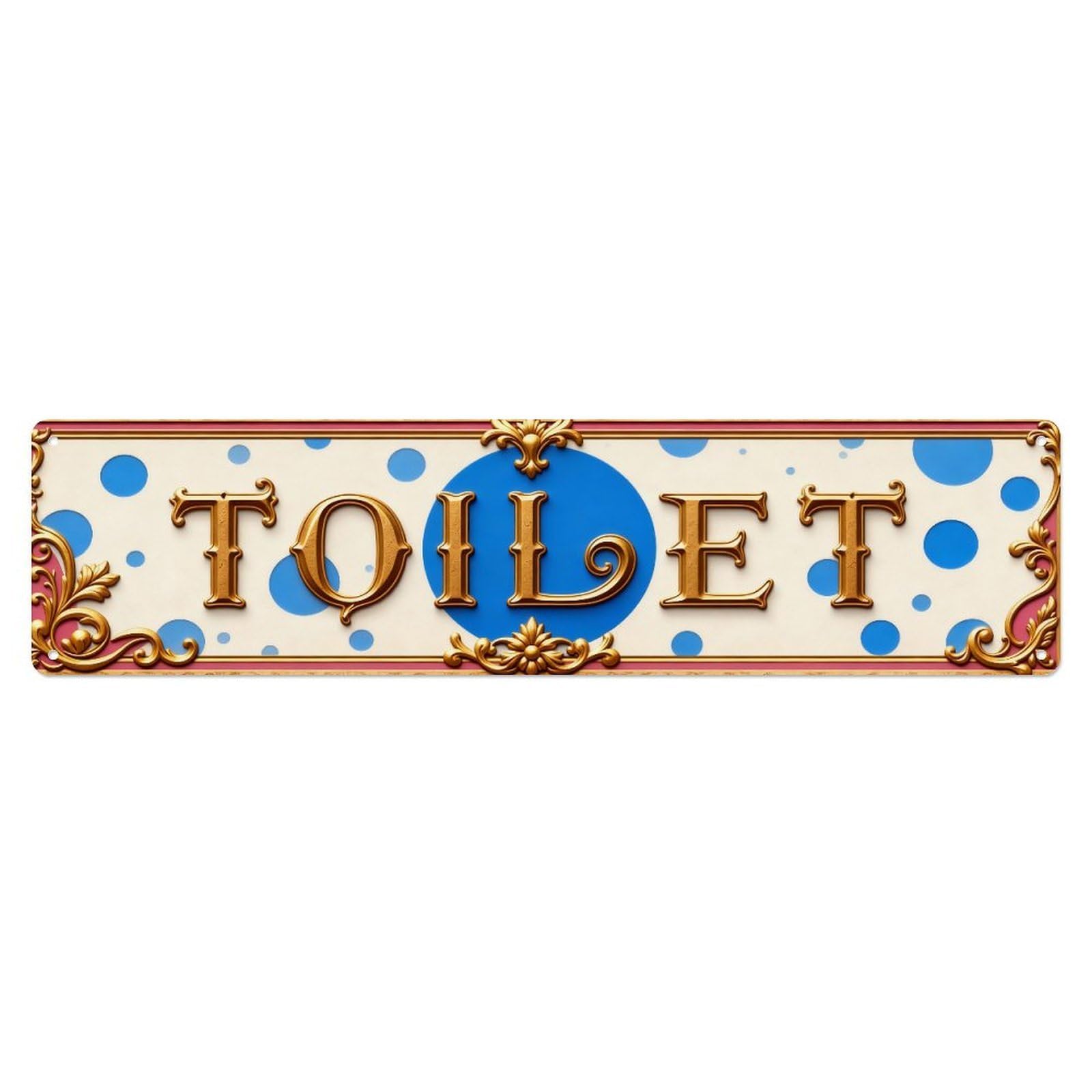 Blue Polka Dot Background Pattern Metal Tin Sign Plaque