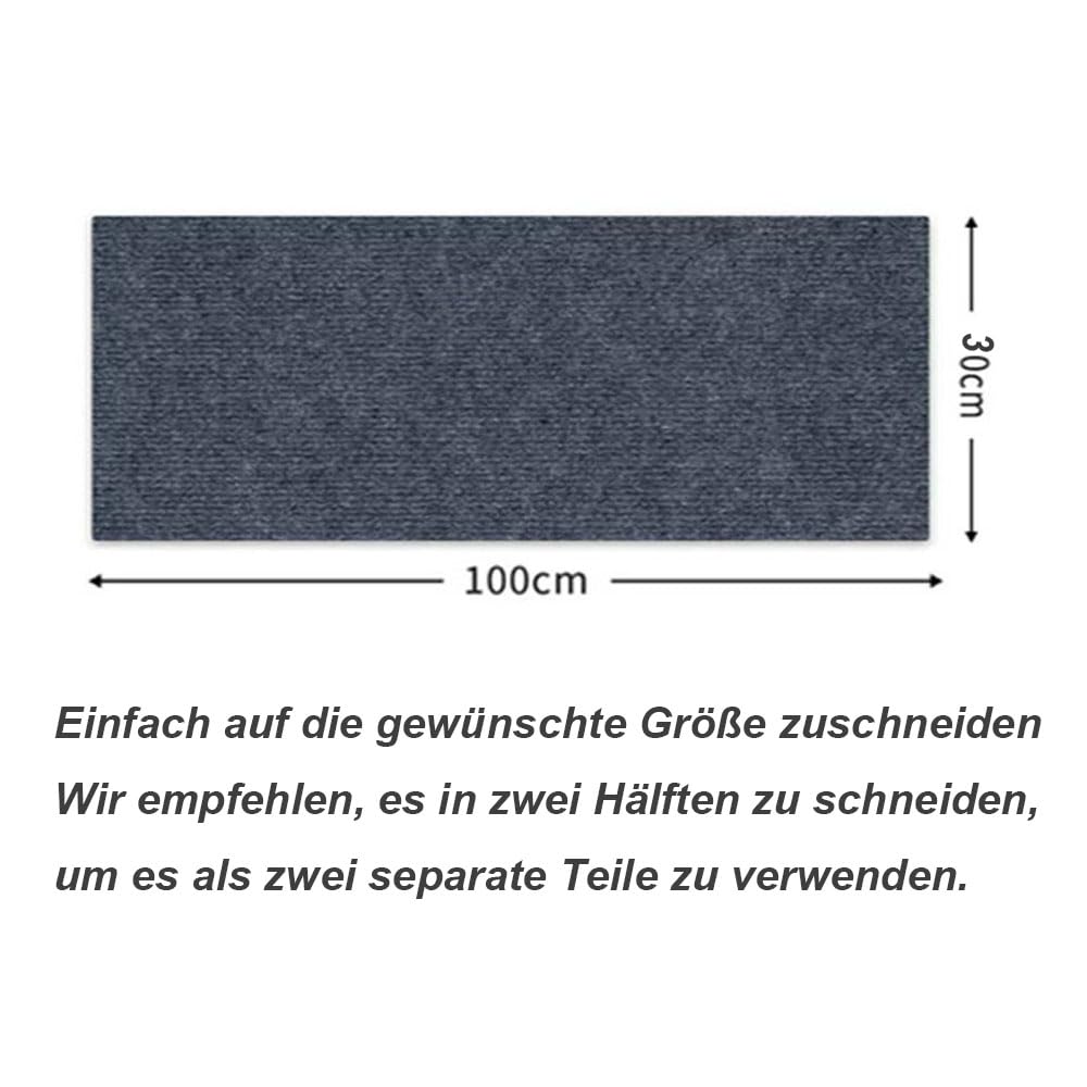 Selbstklebende Stufenmatten 30 x 100 cm, rutschfester Teppich für Innentreppen, anpassbarer Schnitt, Treppenschutz, 10 Stück, Beige