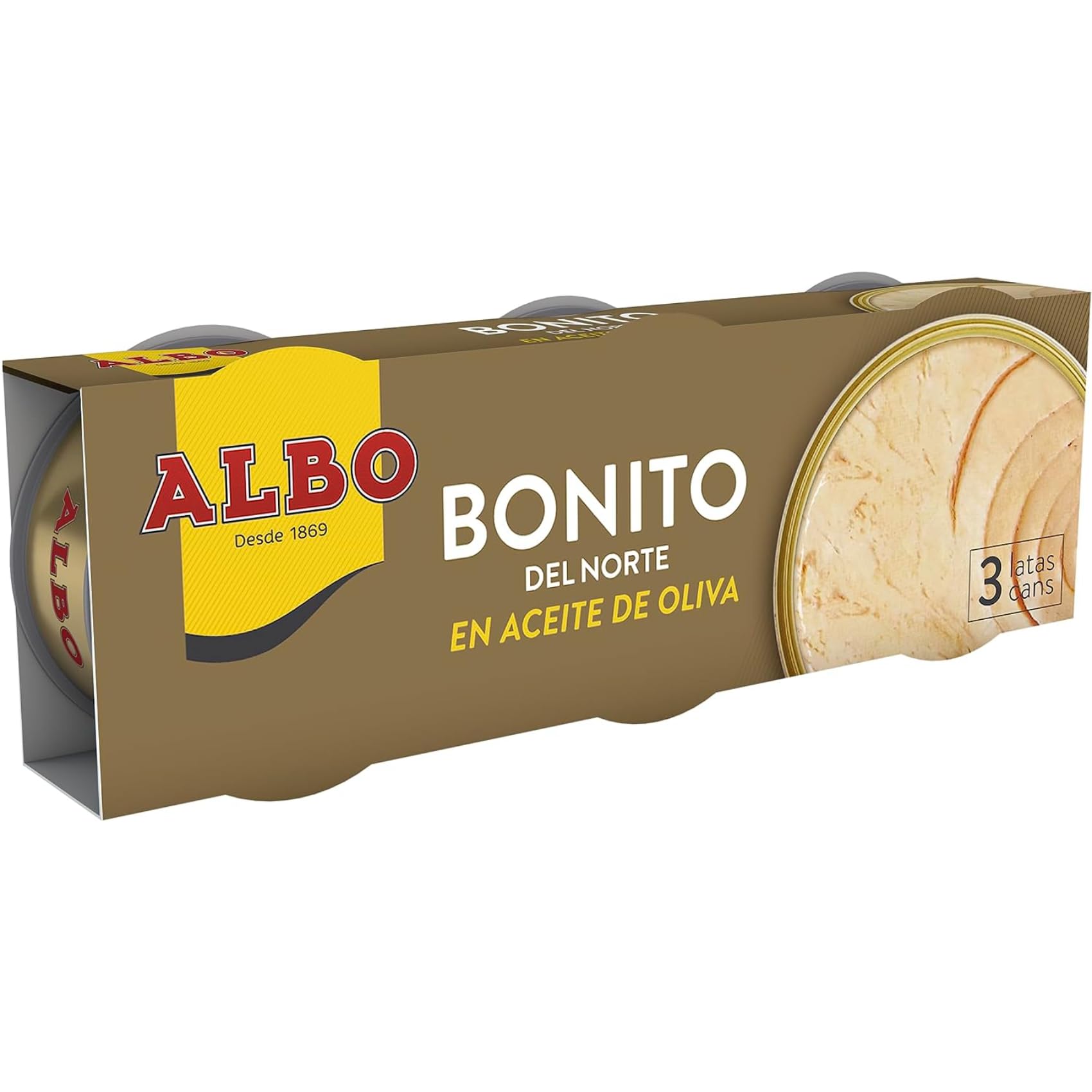 Albo Conserva de Bonito del Norte en Aceite de Oliva, Pack 3 Latas x 65 g