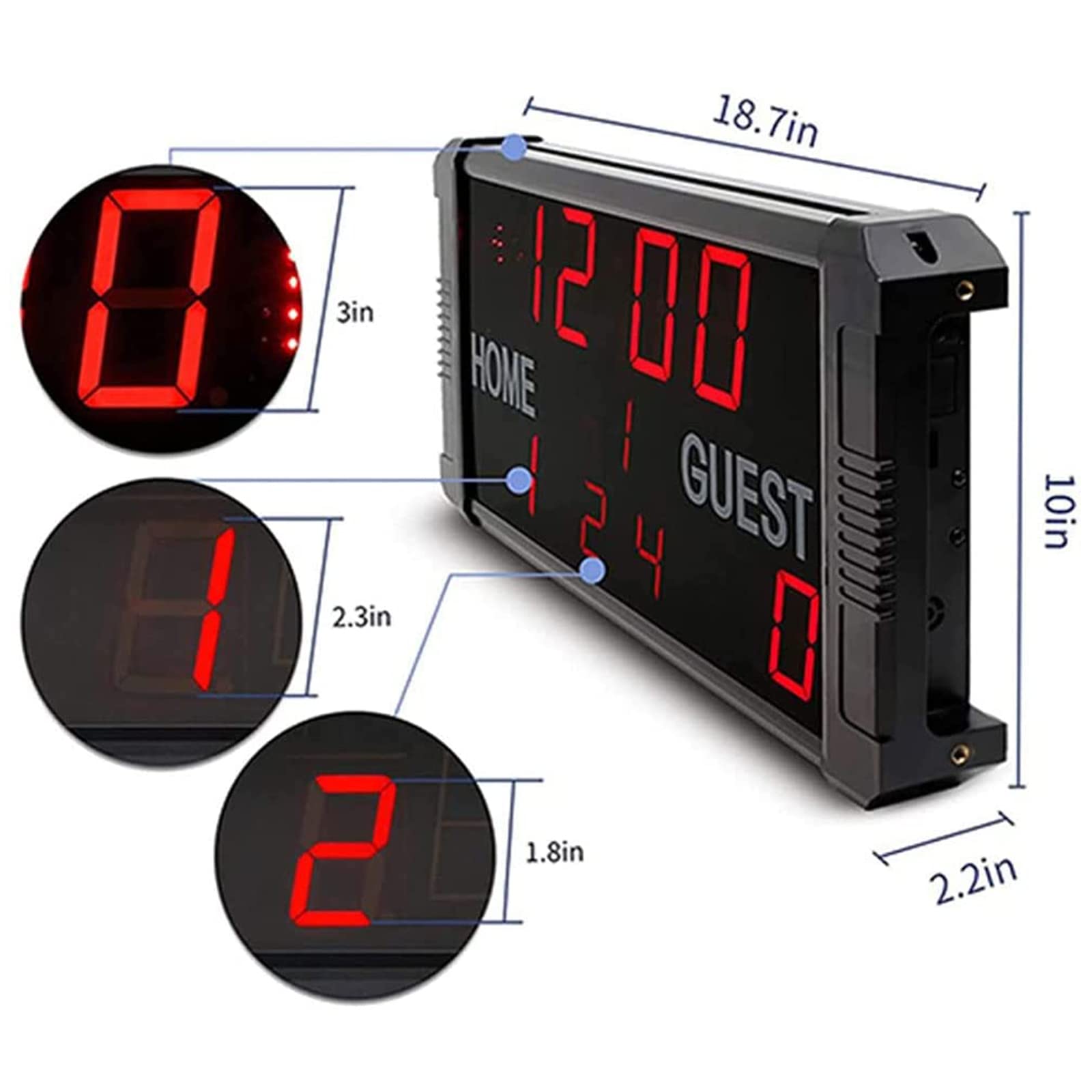 Tabellone Segnapunti A LED, Tabellone Segnapunti da Basket 24S Shot, Tabellone Segnapunti da Tavolo Portatile, Tabellone Segnapunti da Parete, Tabellone Segnapunti Digita,