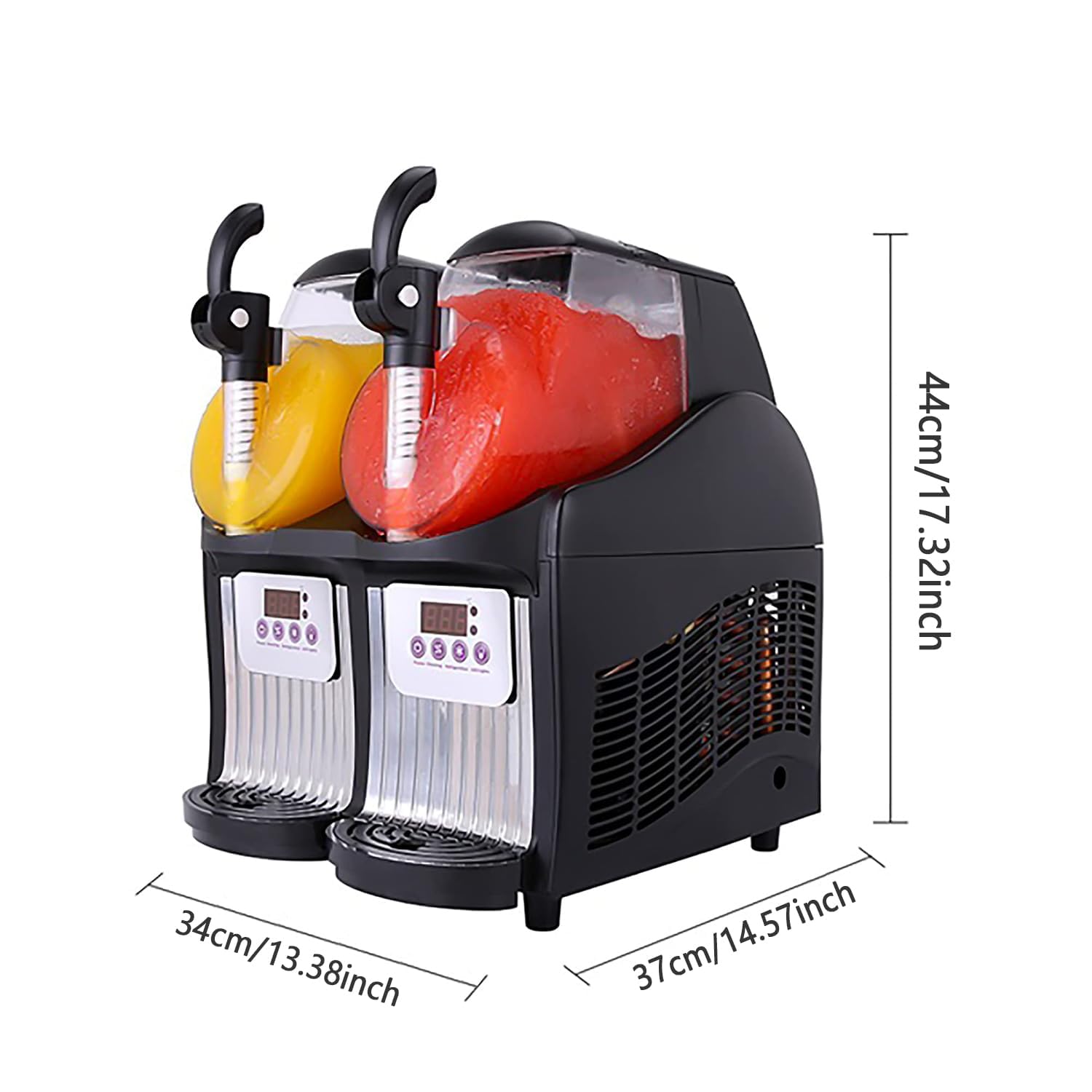 Máquina trituradora de hielo eléctrica, máquina para hacer hielo triturado de 5 litros, máquina para bebidas de acero inoxidable con 2 tanques, dispensador de jugo de té helado y bebidas de frutas