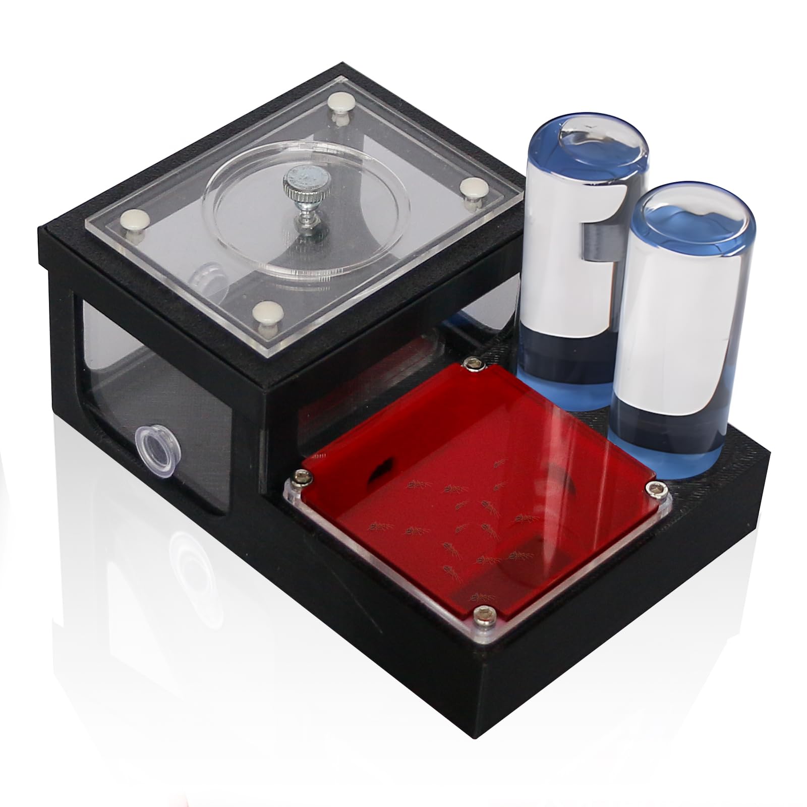 yuyala Ant Farm Nest, Black and Red, Acrylic Construction, Desktop Formicarium for Ant Colony Housing (S)