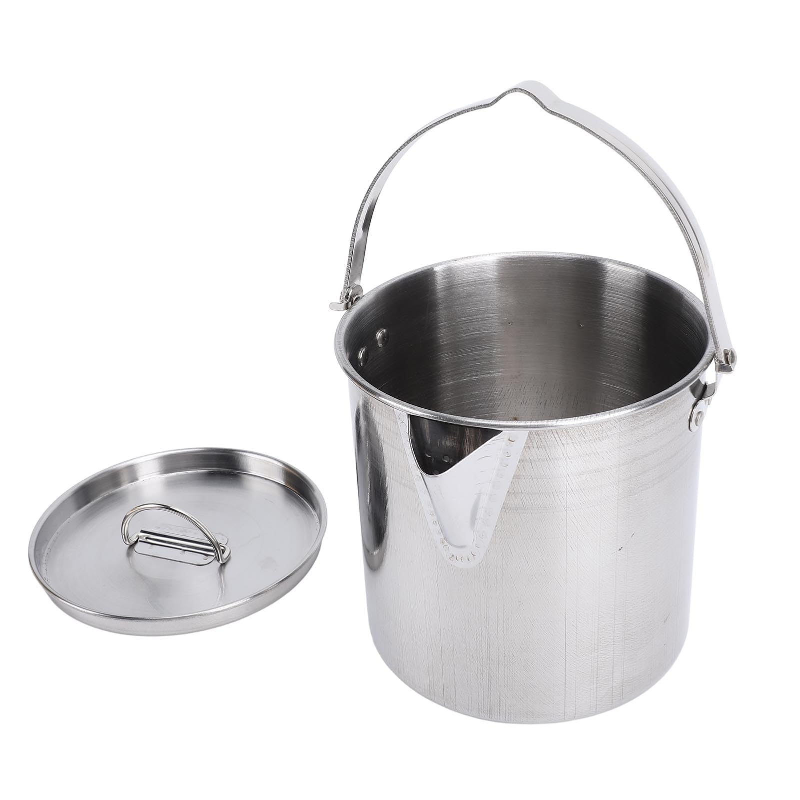 Camping Kettles For Boiling Water,1.2L Coffee Pot Stainless Steel Camping Pot Portable Outdoor Coffee Pot Camping Tea Kettle For Picnic, Gatherings
