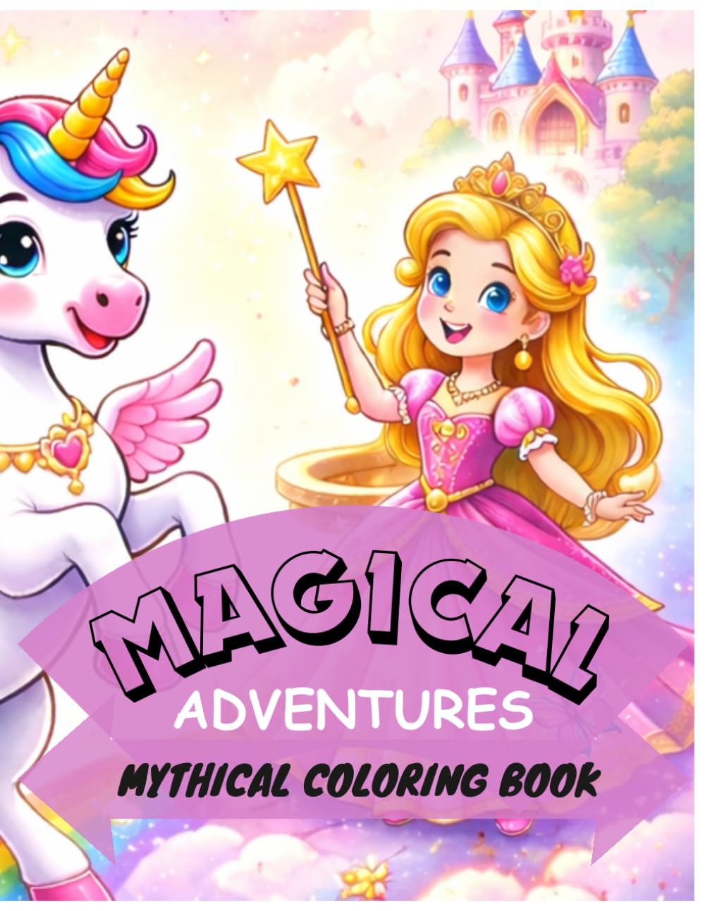 Magical Adventures Coloring Book for Kids Ages 4–8 | Unicorn, Mermaid & Princess Fantasy Coloring Book | 50+ Cute & Easy Big Bold Coloring Pages for ... Boys: Perfect Gift for Creative Kids Ages 4–8